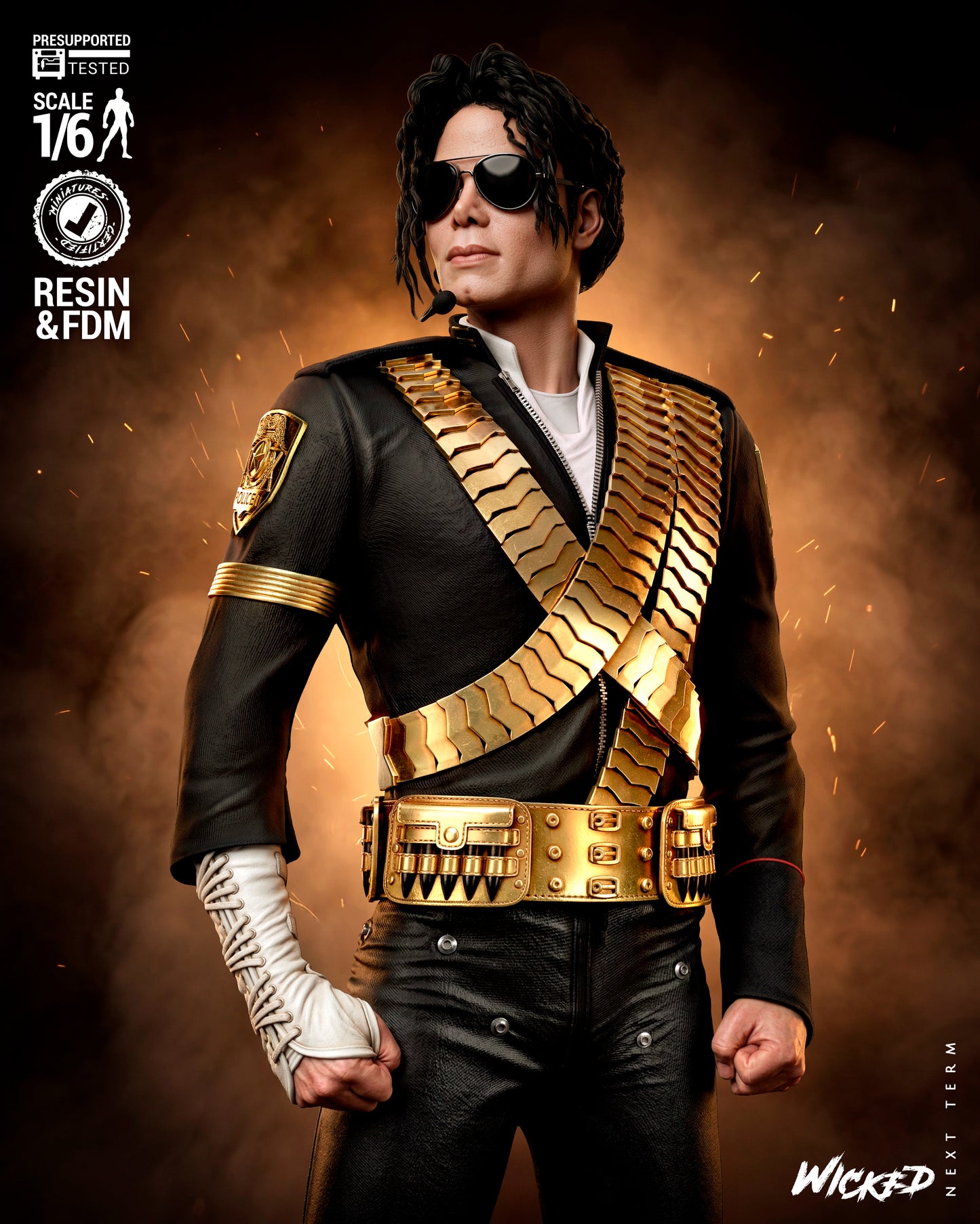 Michael Jackson Sculpture (75mm to 500mm) - Unassembled/Unpainted/3D Print