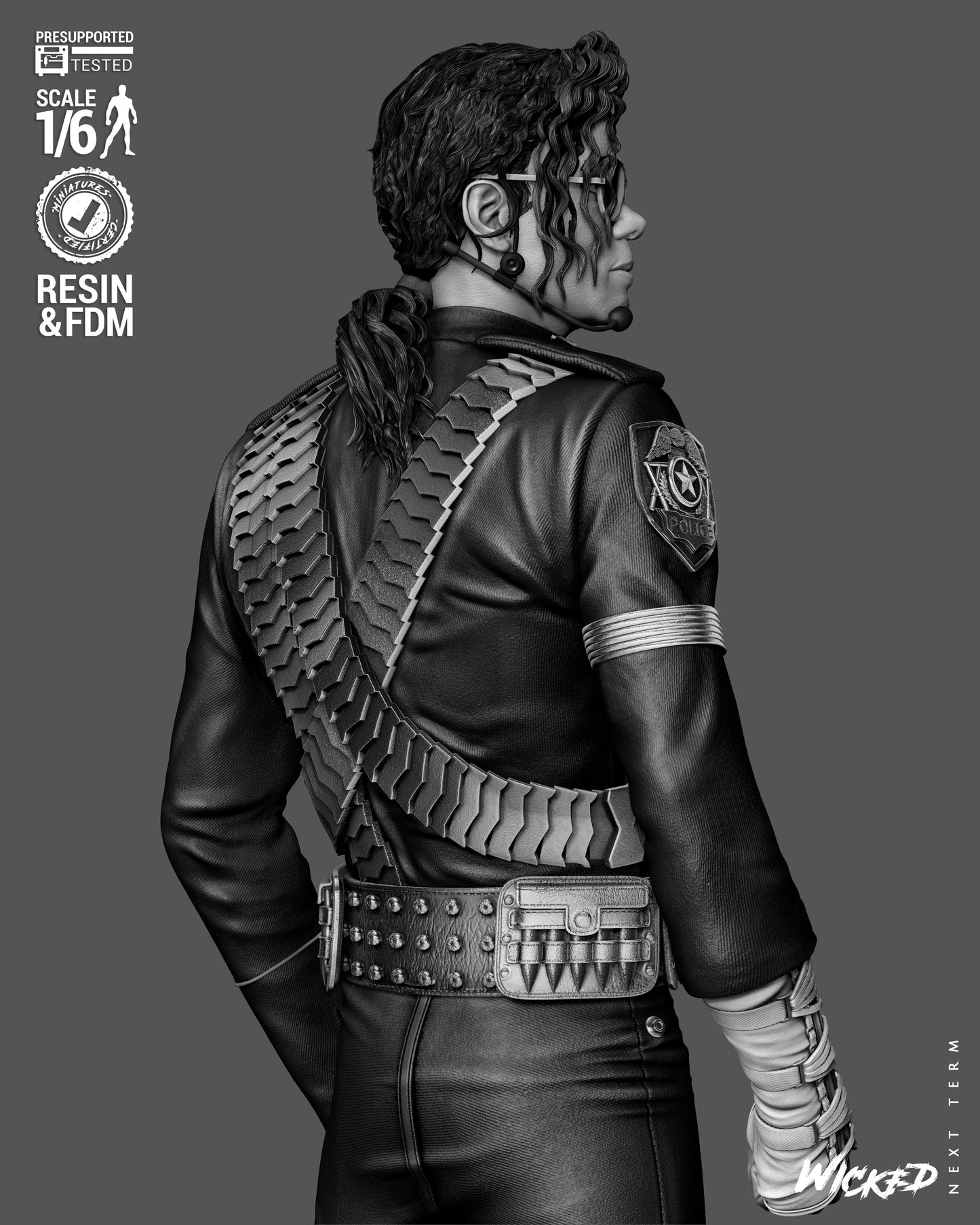 Michael Jackson Sculpture (75mm to 500mm) - Unassembled/Unpainted/3D Print