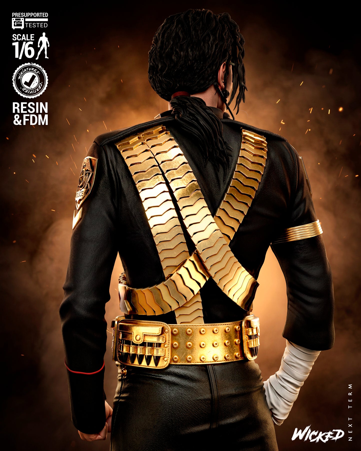 Michael Jackson Sculpture (75mm to 500mm) - Unassembled/Unpainted/3D Print