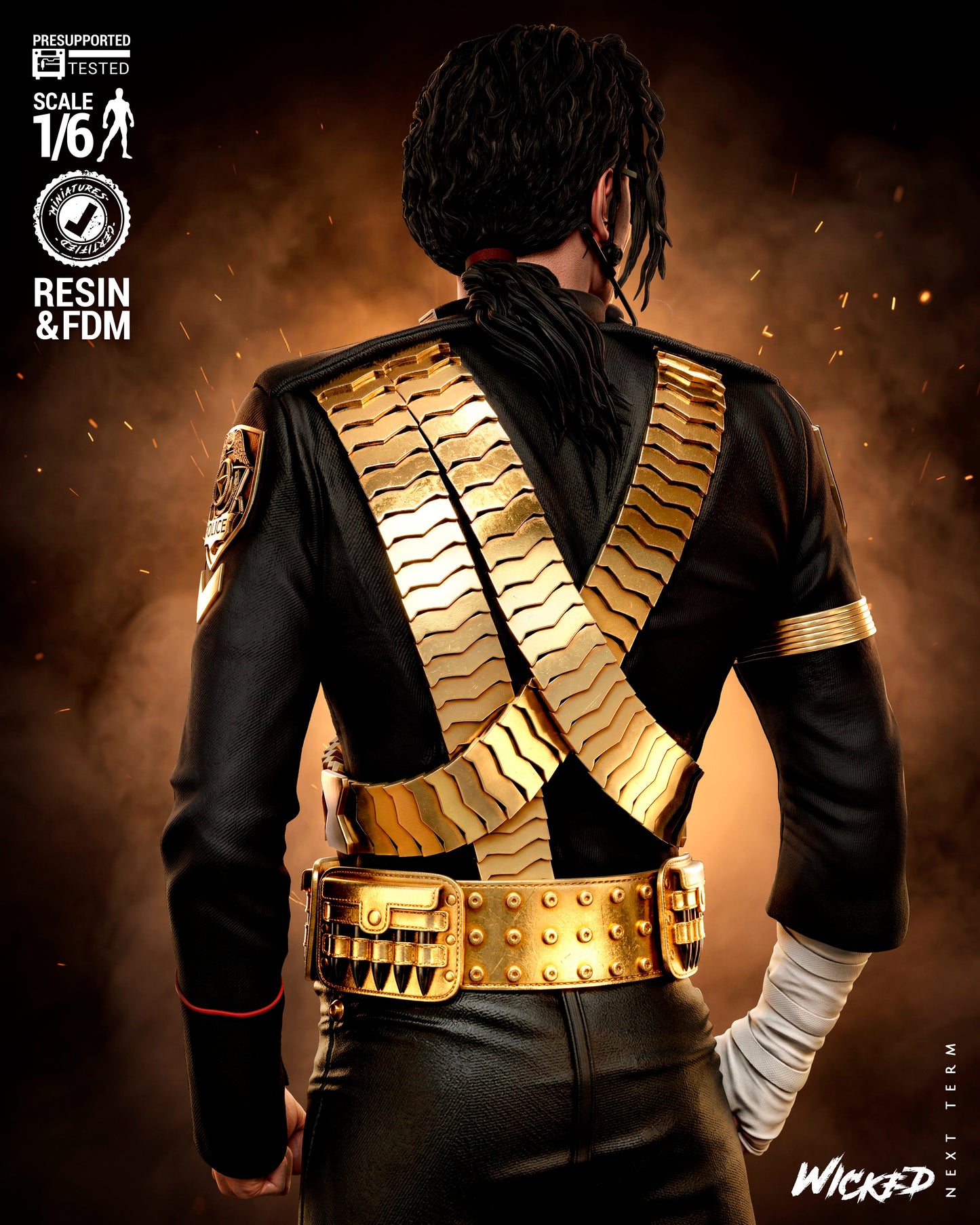 Michael Jackson Sculpture (75mm to 500mm) - Unassembled/Unpainted/3D Print