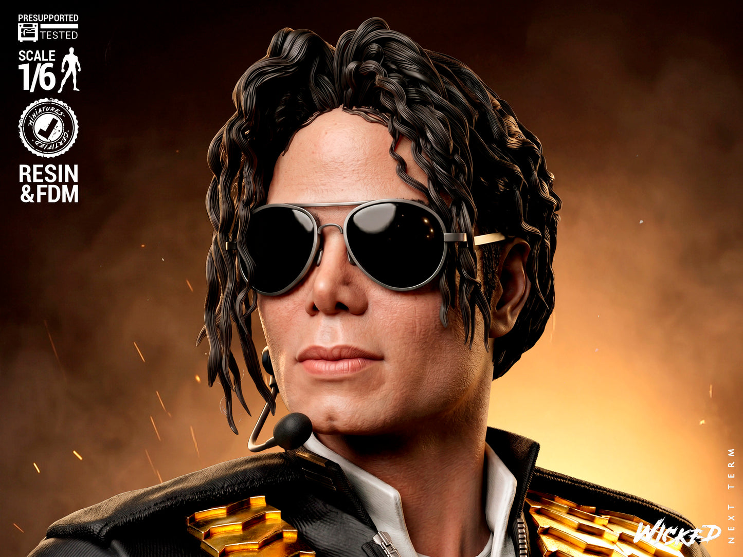 Michael Jackson Sculpture (75mm to 500mm) - Unassembled/Unpainted/3D Print