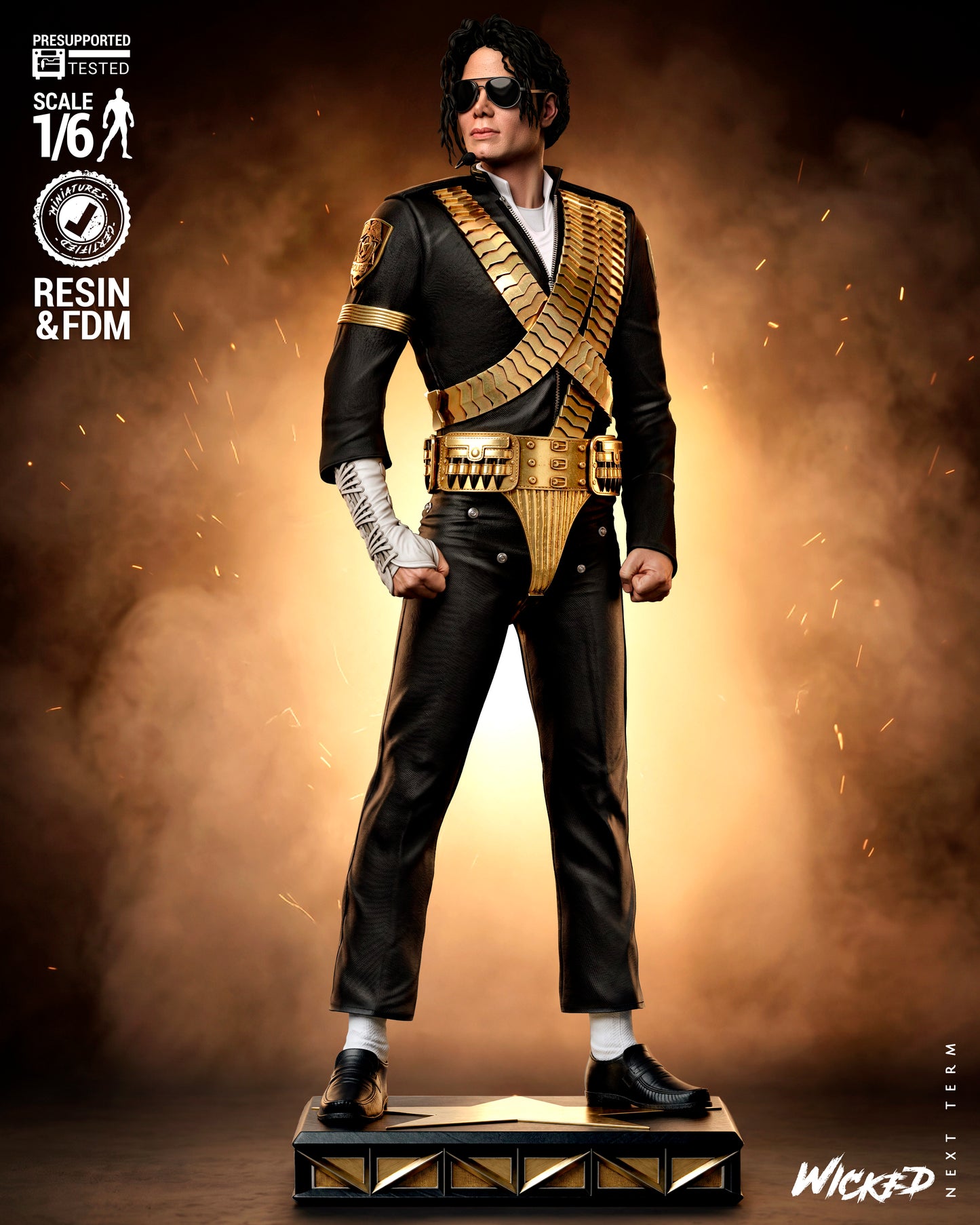 Michael Jackson Sculpture (75mm to 500mm) - Unassembled/Unpainted/3D Print