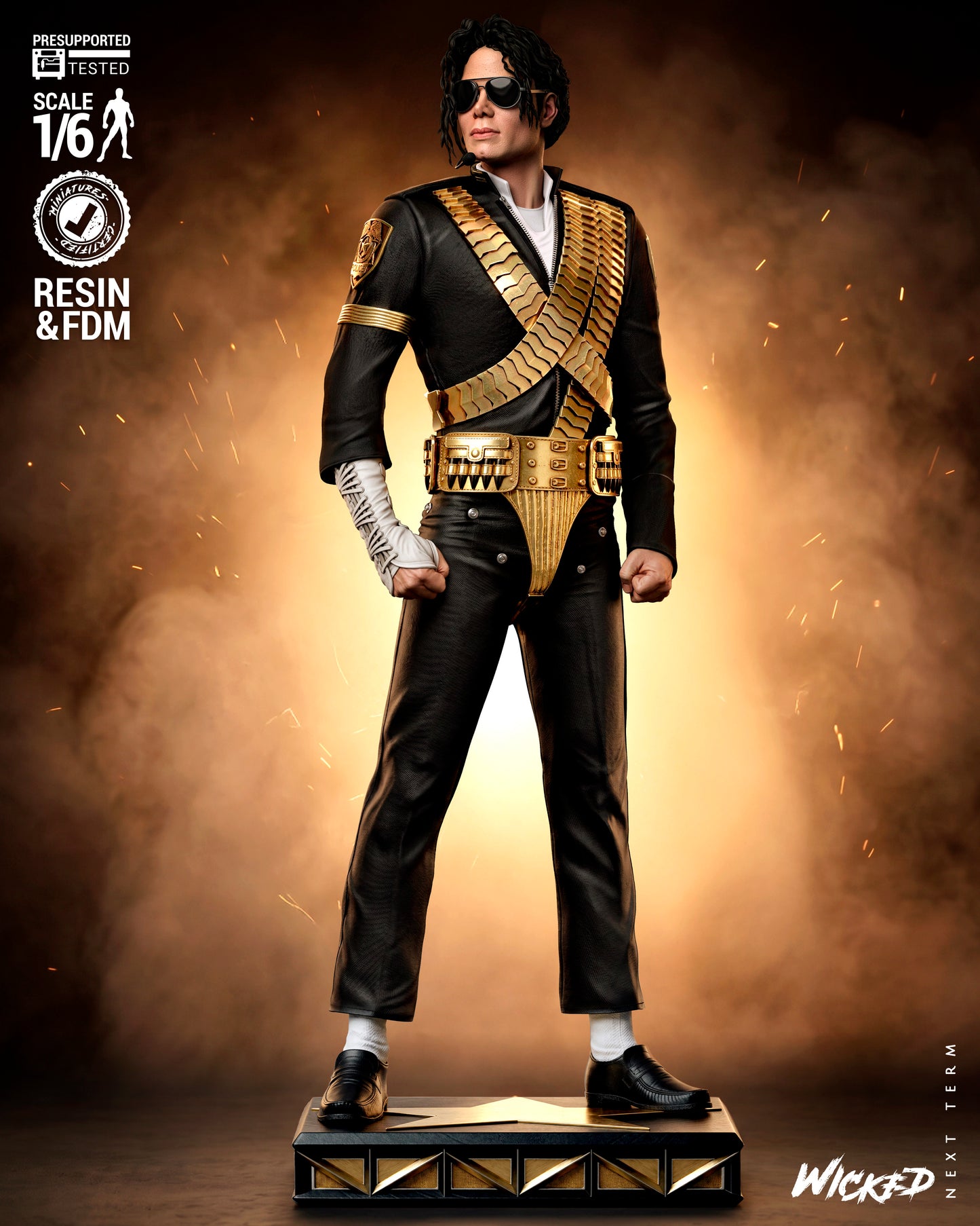 Michael Jackson Sculpture (75mm to 500mm) - Unassembled/Unpainted/3D Print