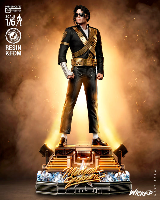 Michael Jackson Sculpture (75mm to 500mm) - Unassembled/Unpainted/3D Print