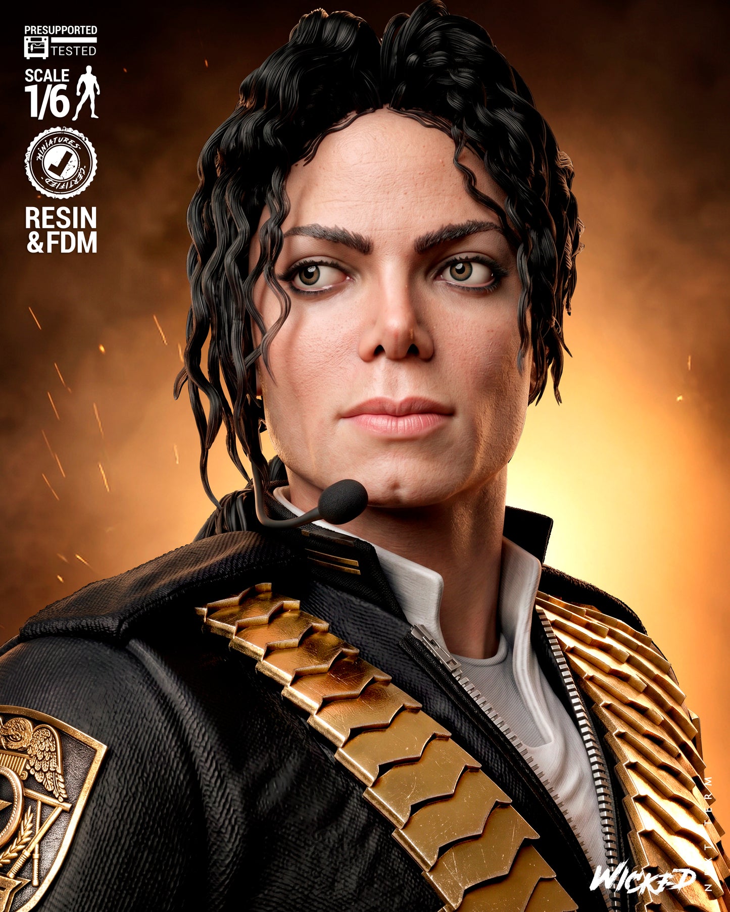 Michael Jackson Sculpture (75mm to 500mm) - Unassembled/Unpainted/3D Print