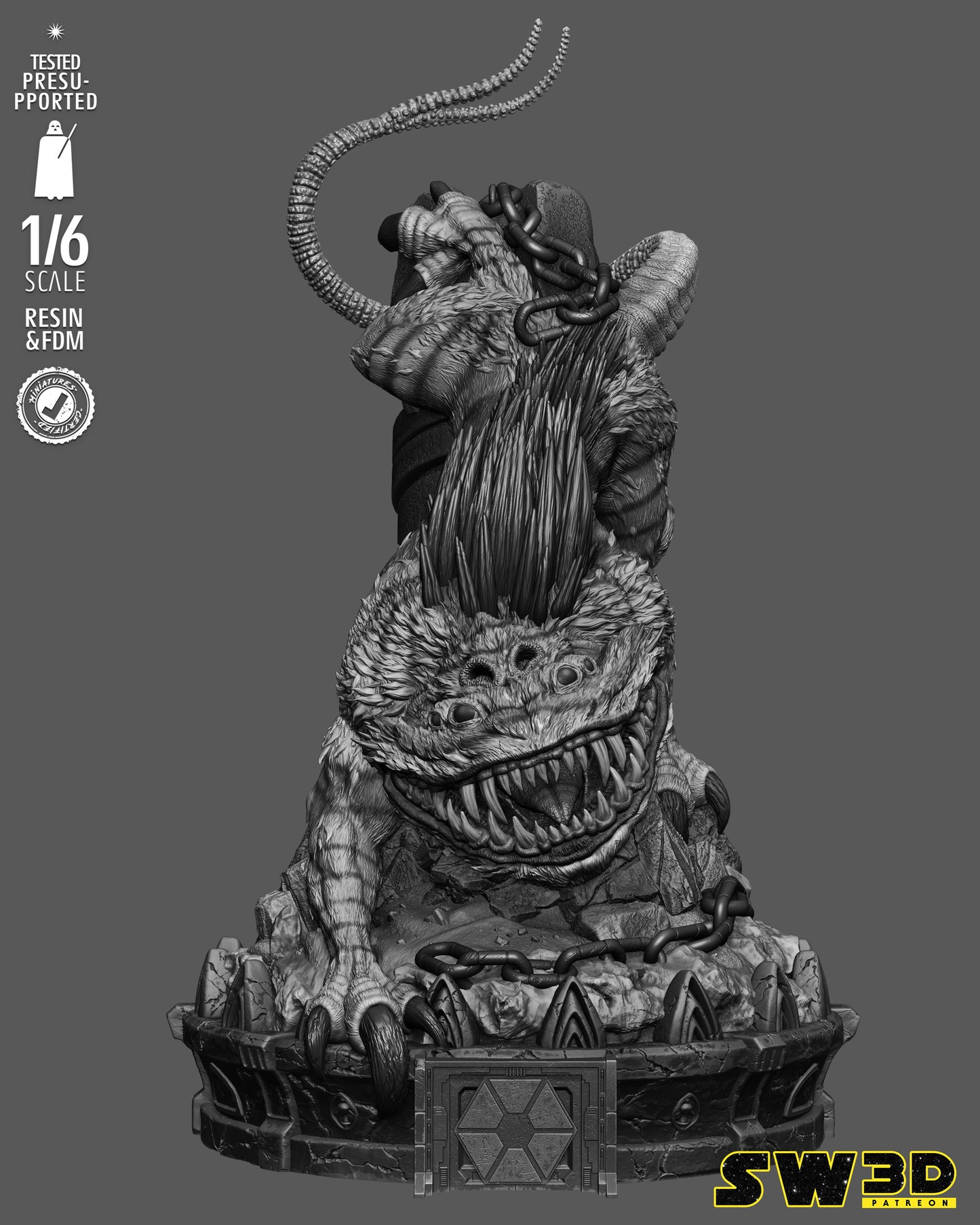 Nexu Sculpture (75mm to 500mm) -Star Wars - Unassembled/Unpainted/3D Print