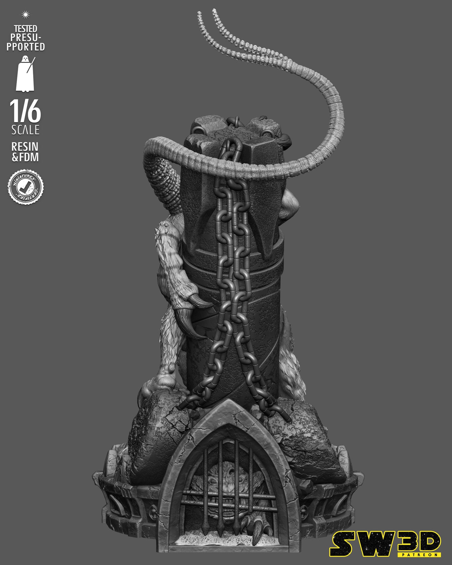 Nexu Sculpture (75mm to 500mm) -Star Wars - Unassembled/Unpainted/3D Print