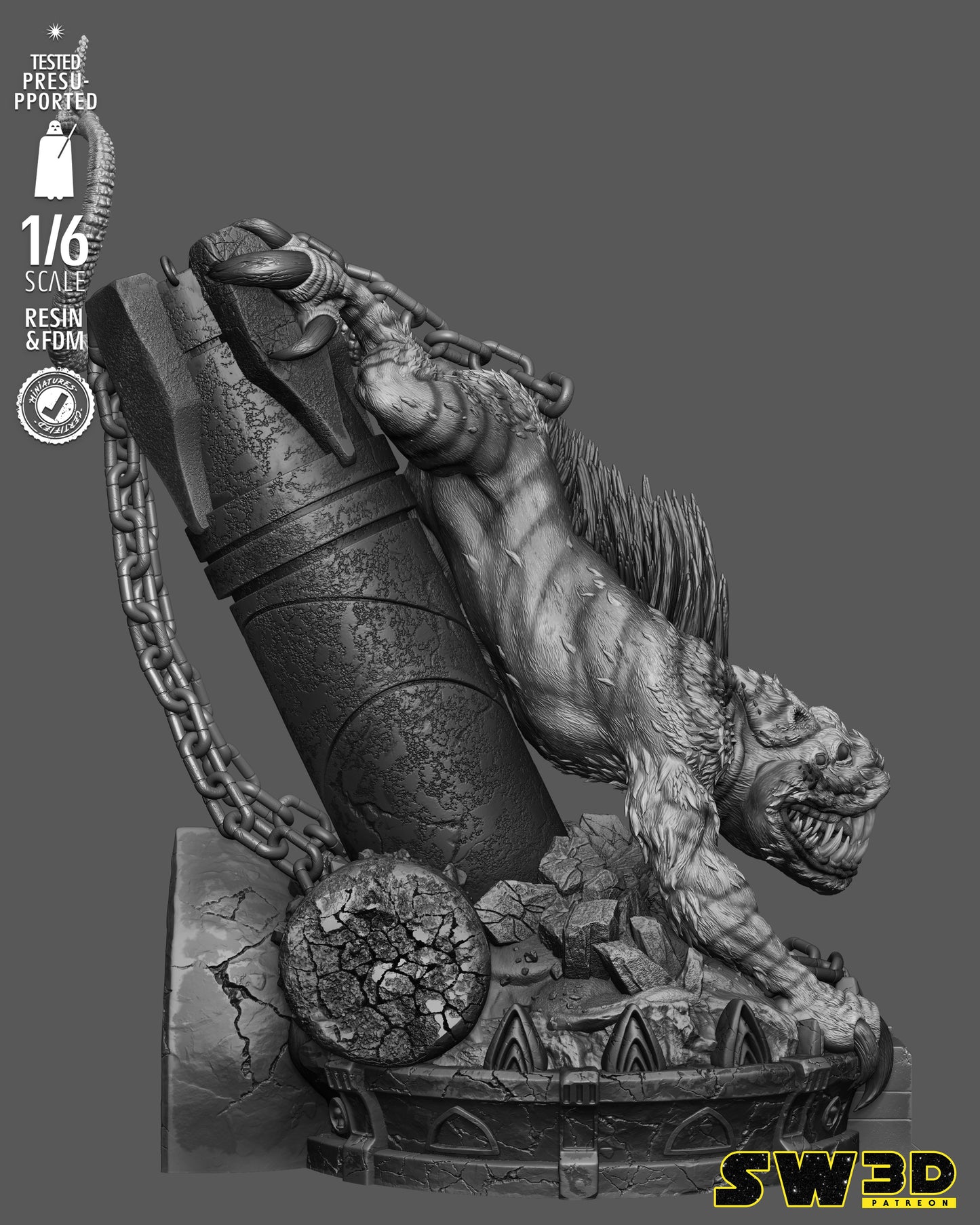 Nexu Sculpture (75mm to 500mm) -Star Wars - Unassembled/Unpainted/3D Print