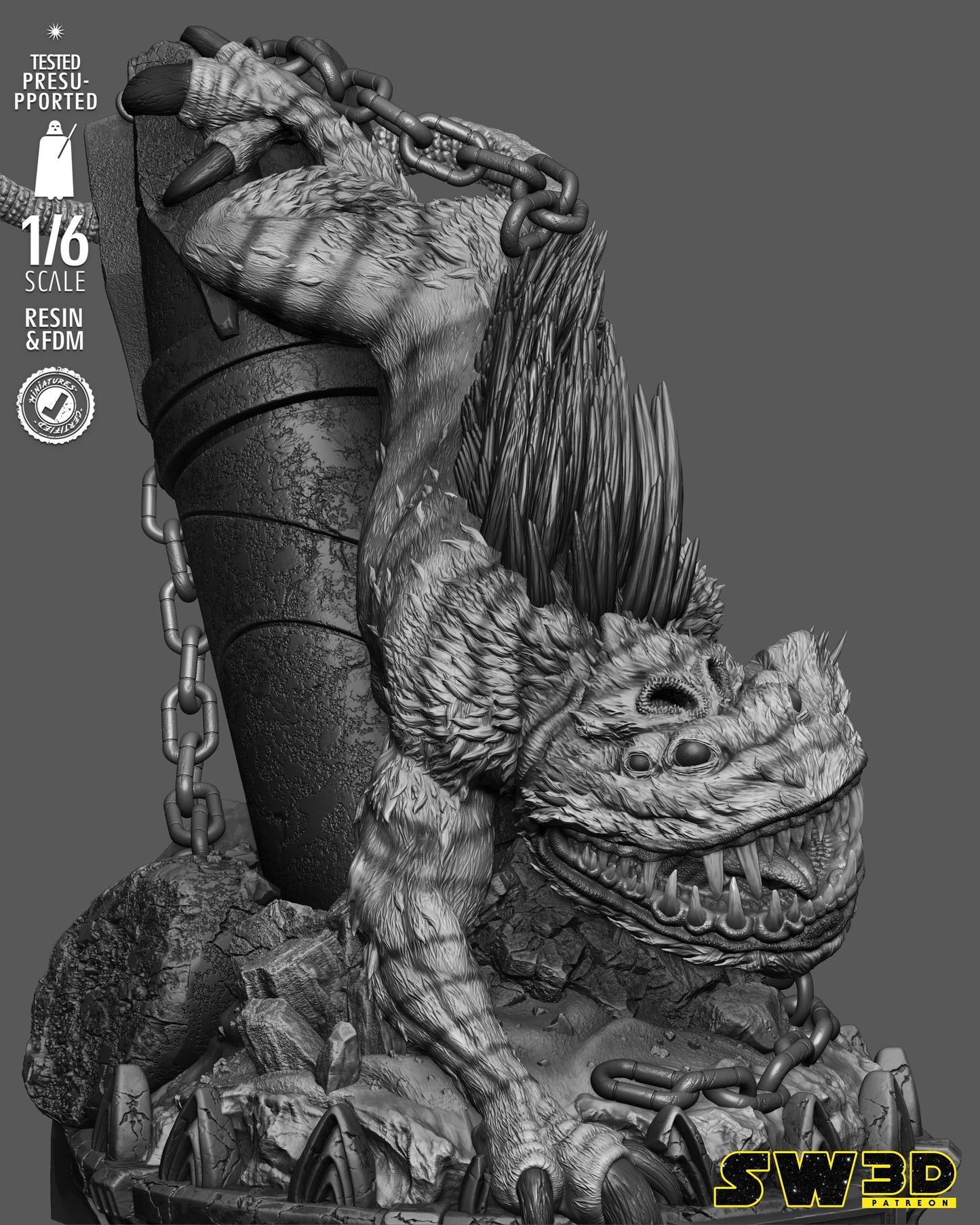 Nexu Sculpture (75mm to 500mm) -Star Wars - Unassembled/Unpainted/3D Print