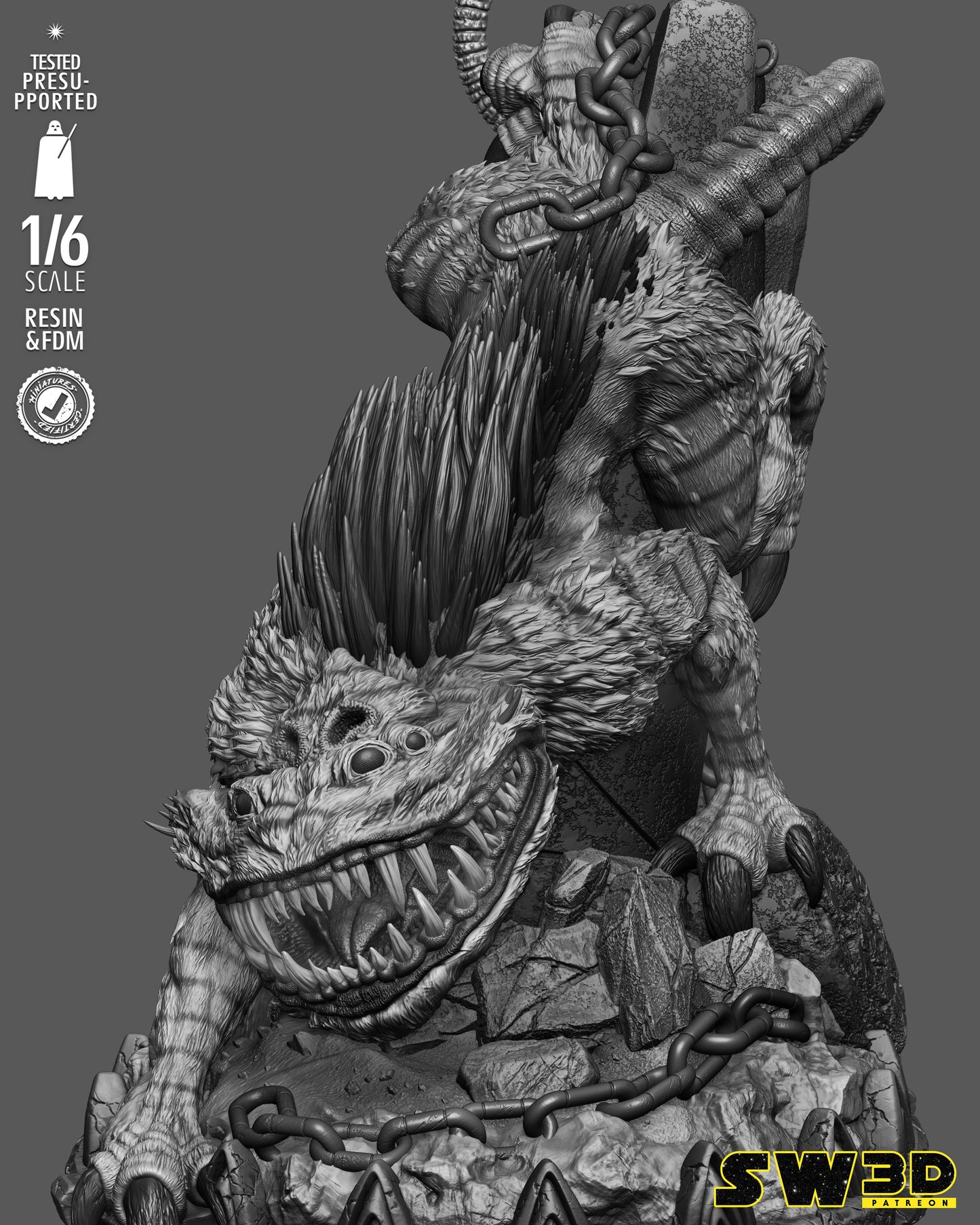 Nexu Sculpture (75mm to 500mm) -Star Wars - Unassembled/Unpainted/3D Print