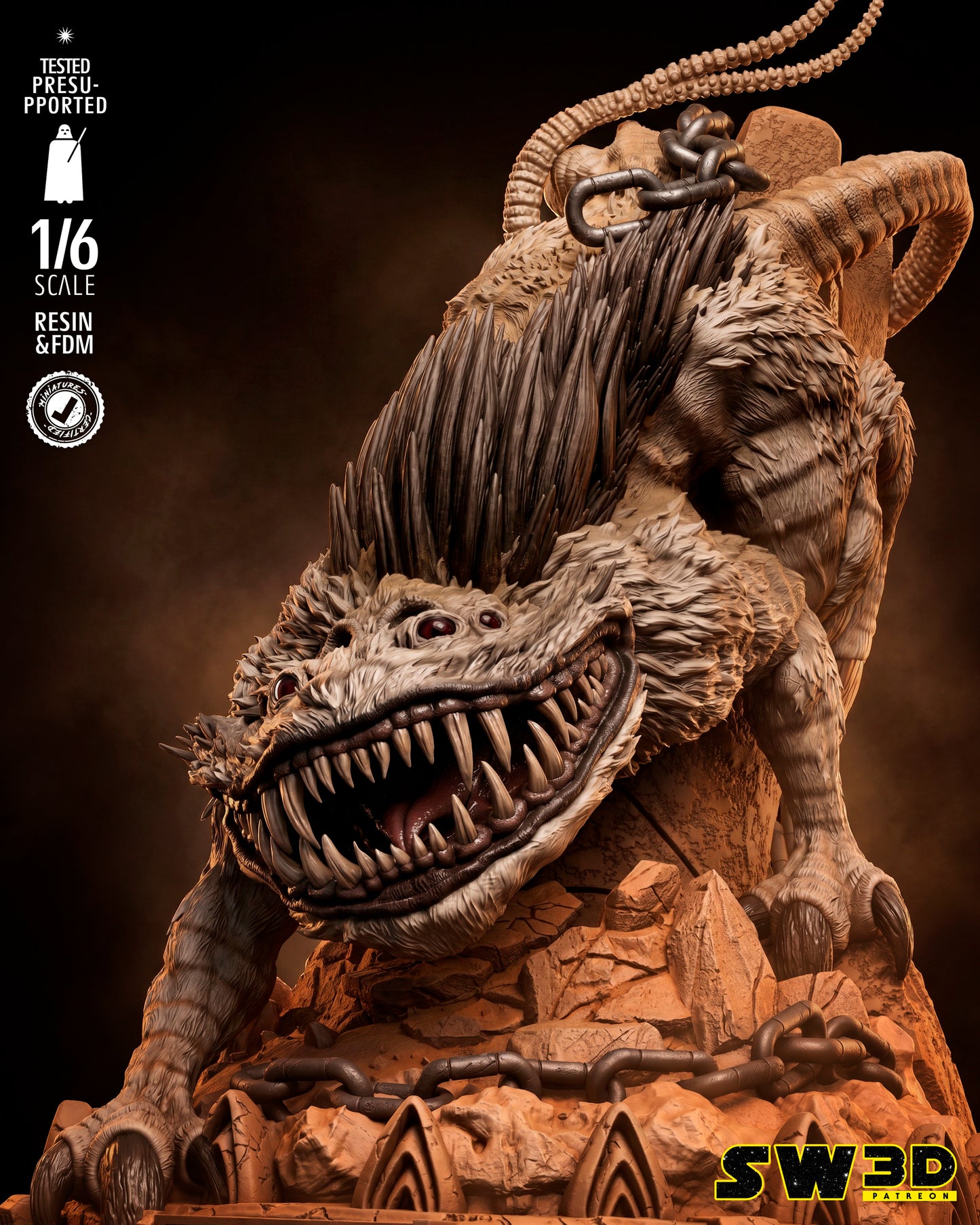 Nexu Sculpture (75mm to 500mm) -Star Wars - Unassembled/Unpainted/3D Print