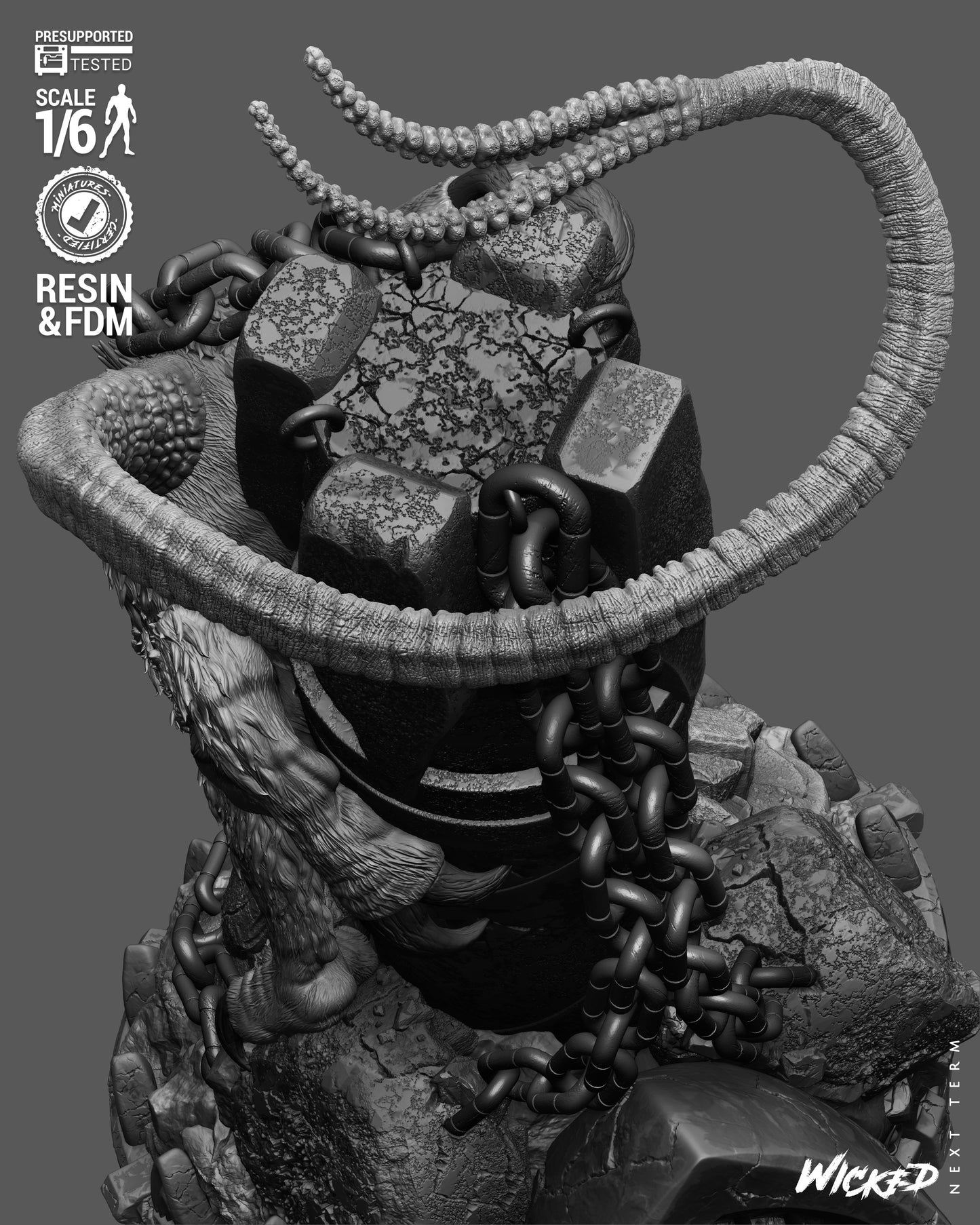 Nexu Sculpture (75mm to 500mm) -Star Wars - Unassembled/Unpainted/3D Print