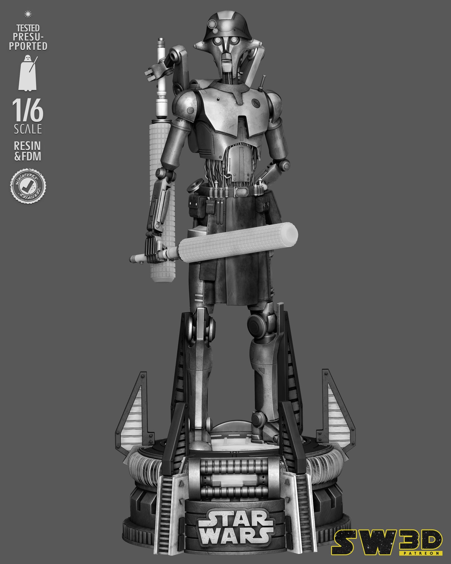 Professor Huyang Sculpture (75mm to 500mm) - Unassembled/Unpainted/3D Print