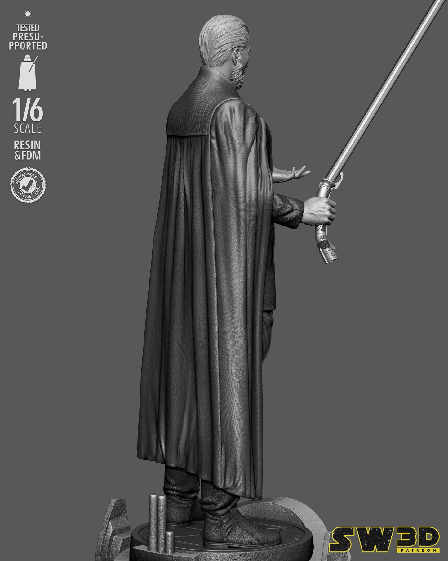 Count Dooku Sculpture (75mm to 500mm) - Unassembled/Unpainted/3D Print