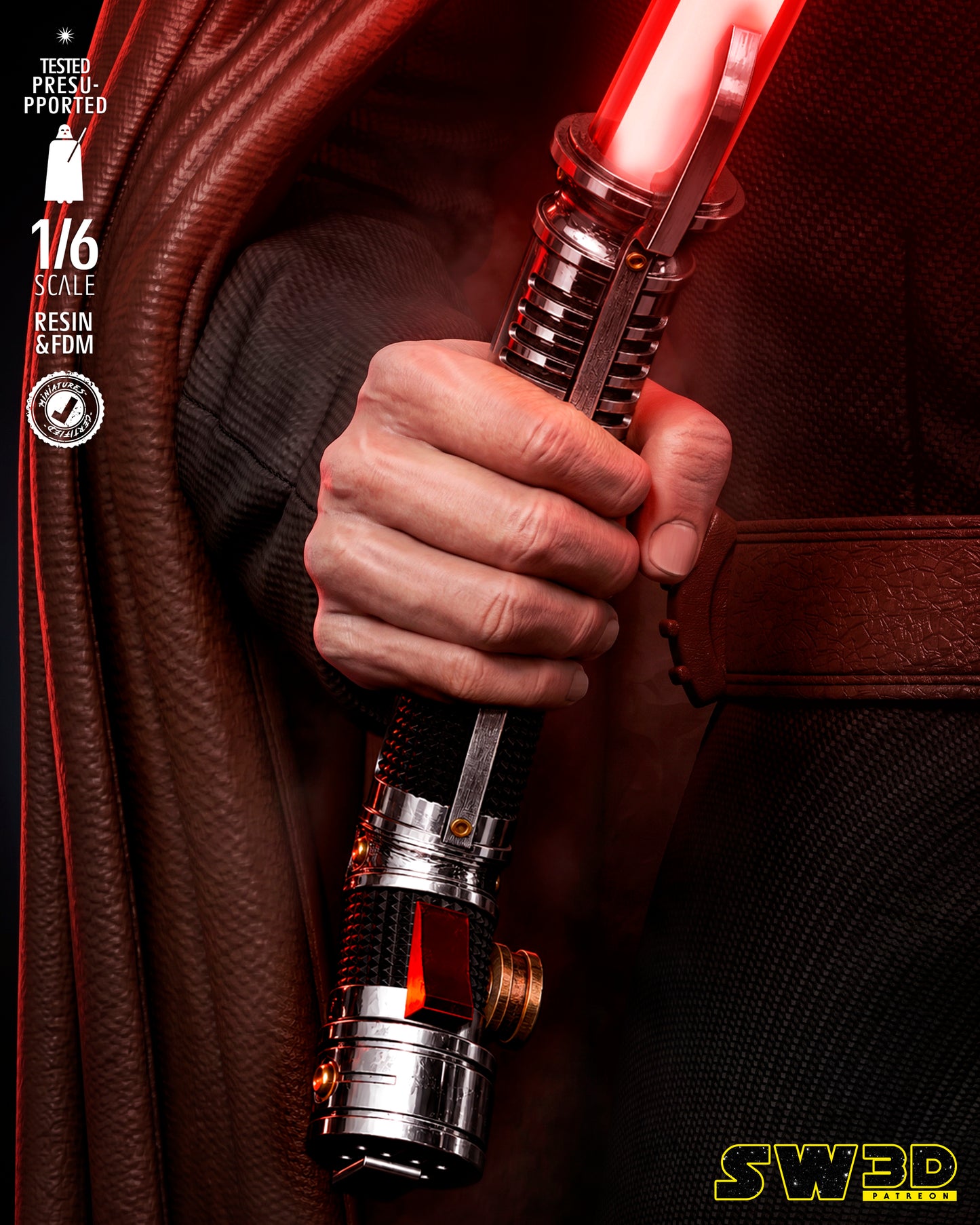 Count Dooku Sculpture (75mm to 500mm) - Unassembled/Unpainted/3D Print