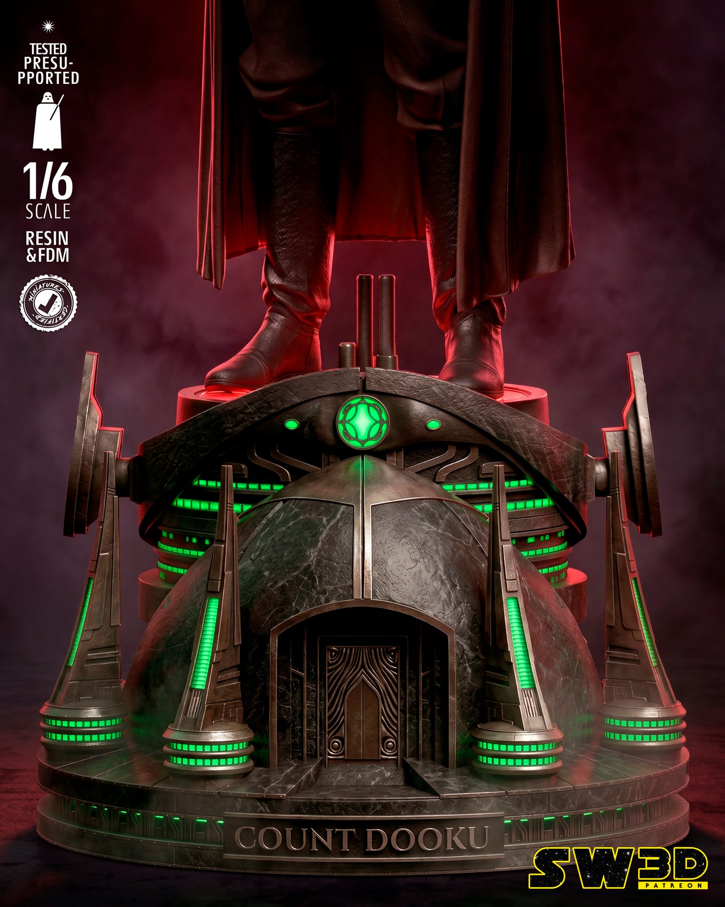 Count Dooku Sculpture (75mm to 500mm) - Unassembled/Unpainted/3D Print