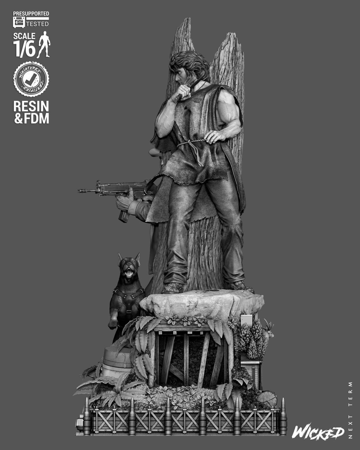 First Blood Diorama (75mm to 500mm) - Unassembled/Unpainted/3D Print