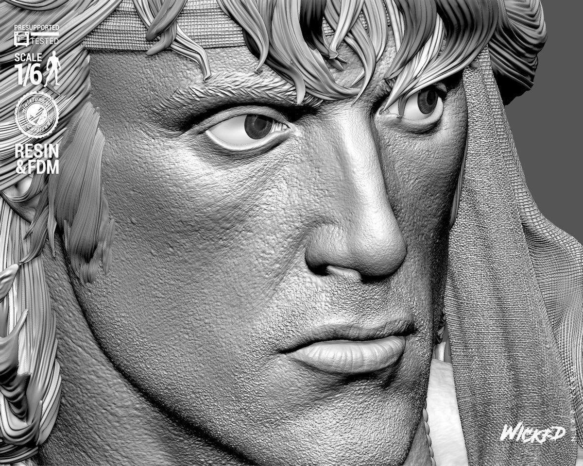 John Rambo Sculpture (75mm to 500mm) - Unassembled/Unpainted/3D Print