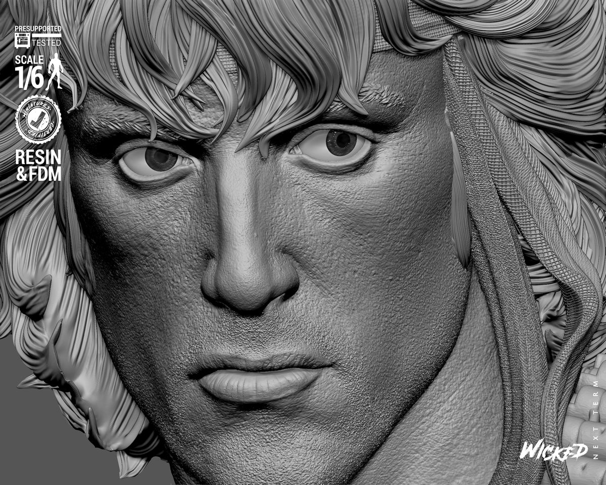 John Rambo Sculpture (75mm to 500mm) - Unassembled/Unpainted/3D Print