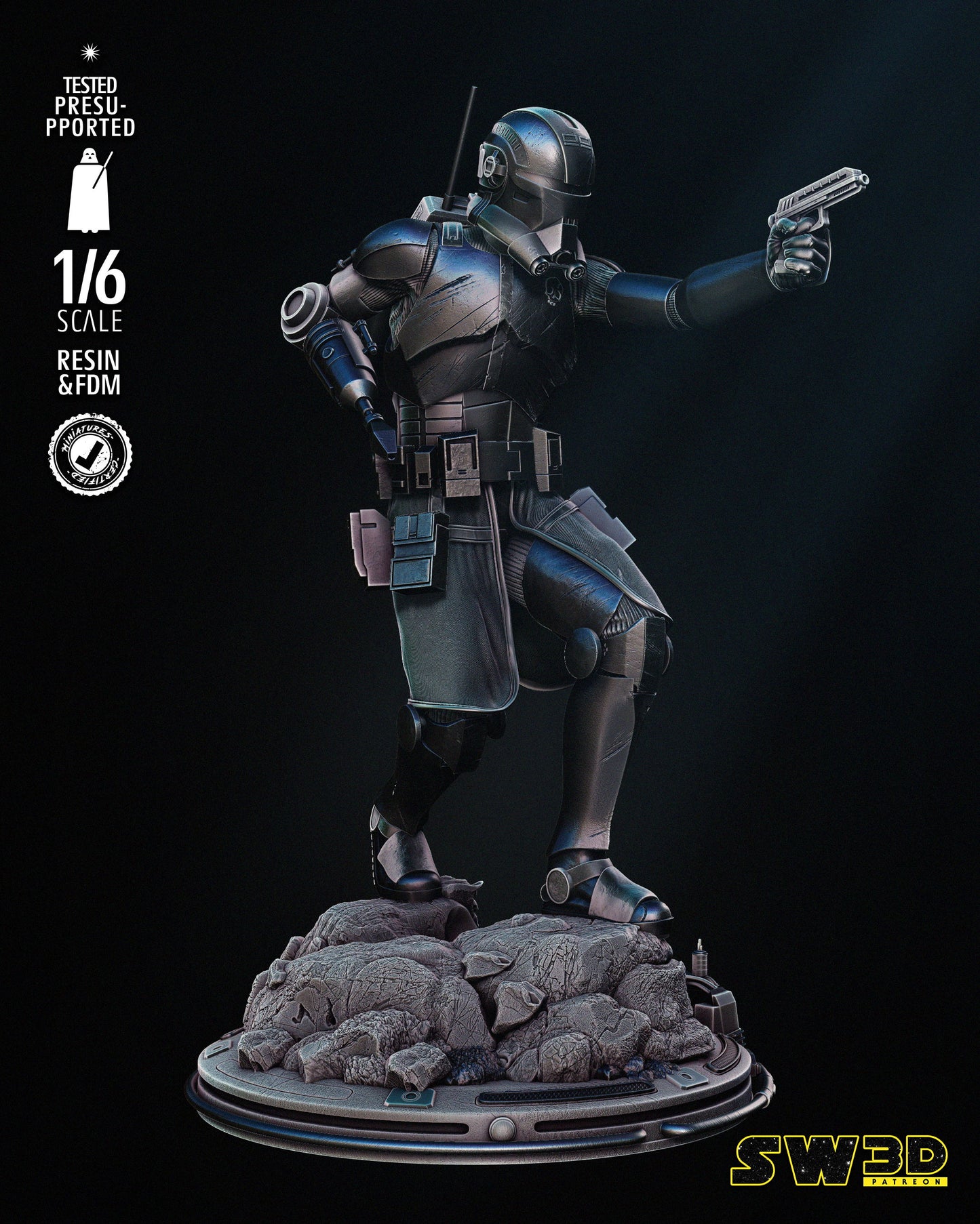 Echo Sculpture - Star Wars - Dungeons and Dragons - by Star Wars 3D- Tabletop RPG Miniature - Roleplaying 3D Printed Fantasy Mini