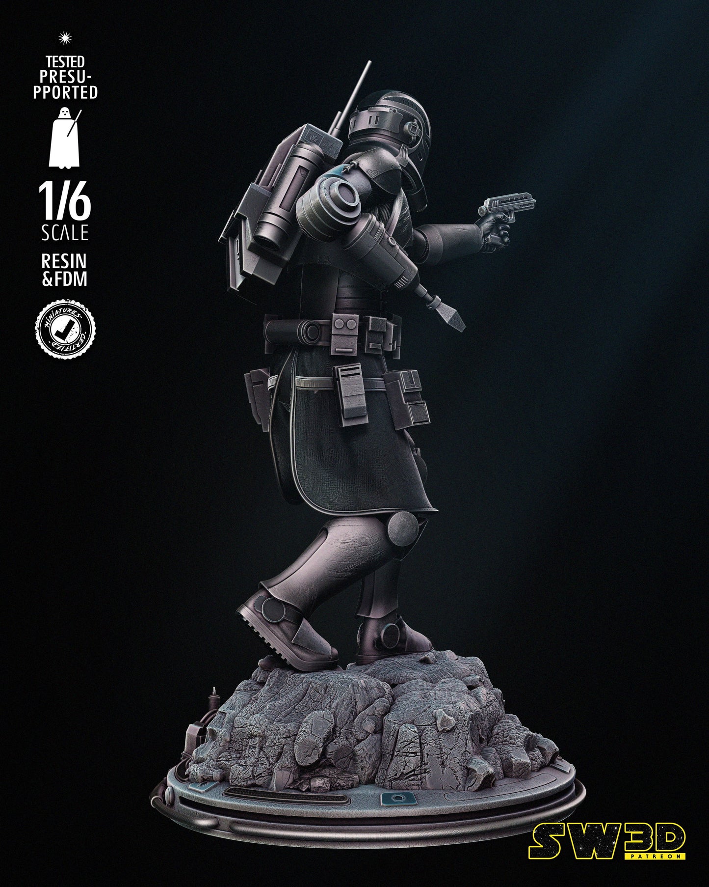 Echo Sculpture - Star Wars - Dungeons and Dragons - by Star Wars 3D- Tabletop RPG Miniature - Roleplaying 3D Printed Fantasy Mini