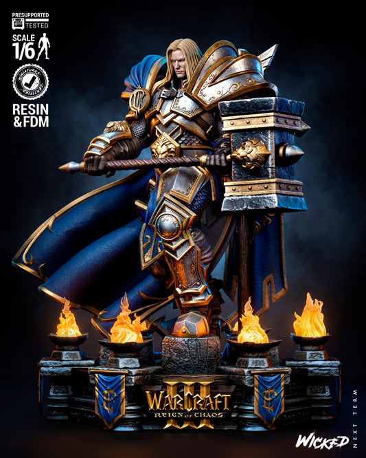 Arthas Paladin Sculpture (75mm to 500mm) - Unassembled/Unpainted/3D Print