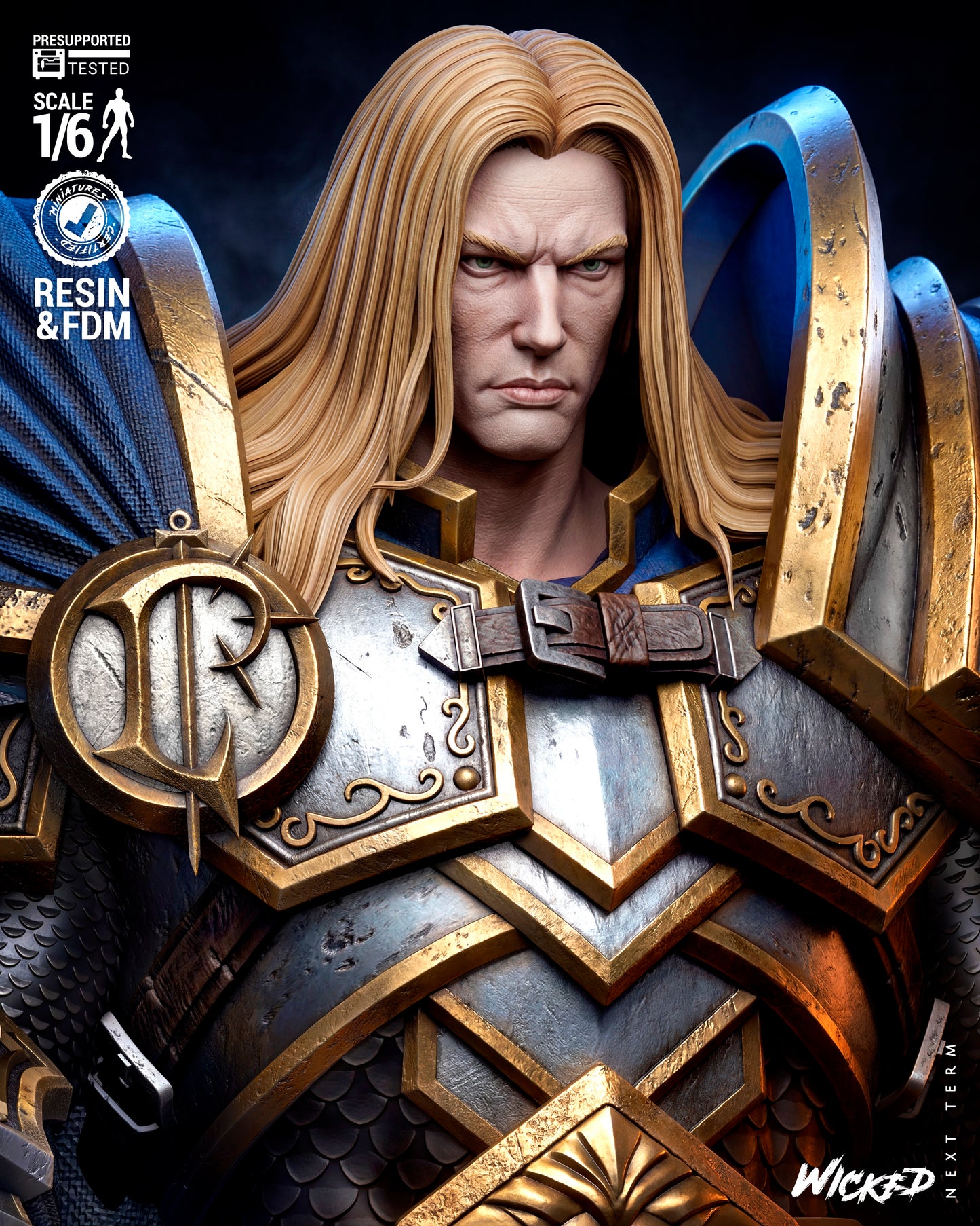 Arthas Paladin Sculpture (75mm to 500mm) - Unassembled/Unpainted/3D Print