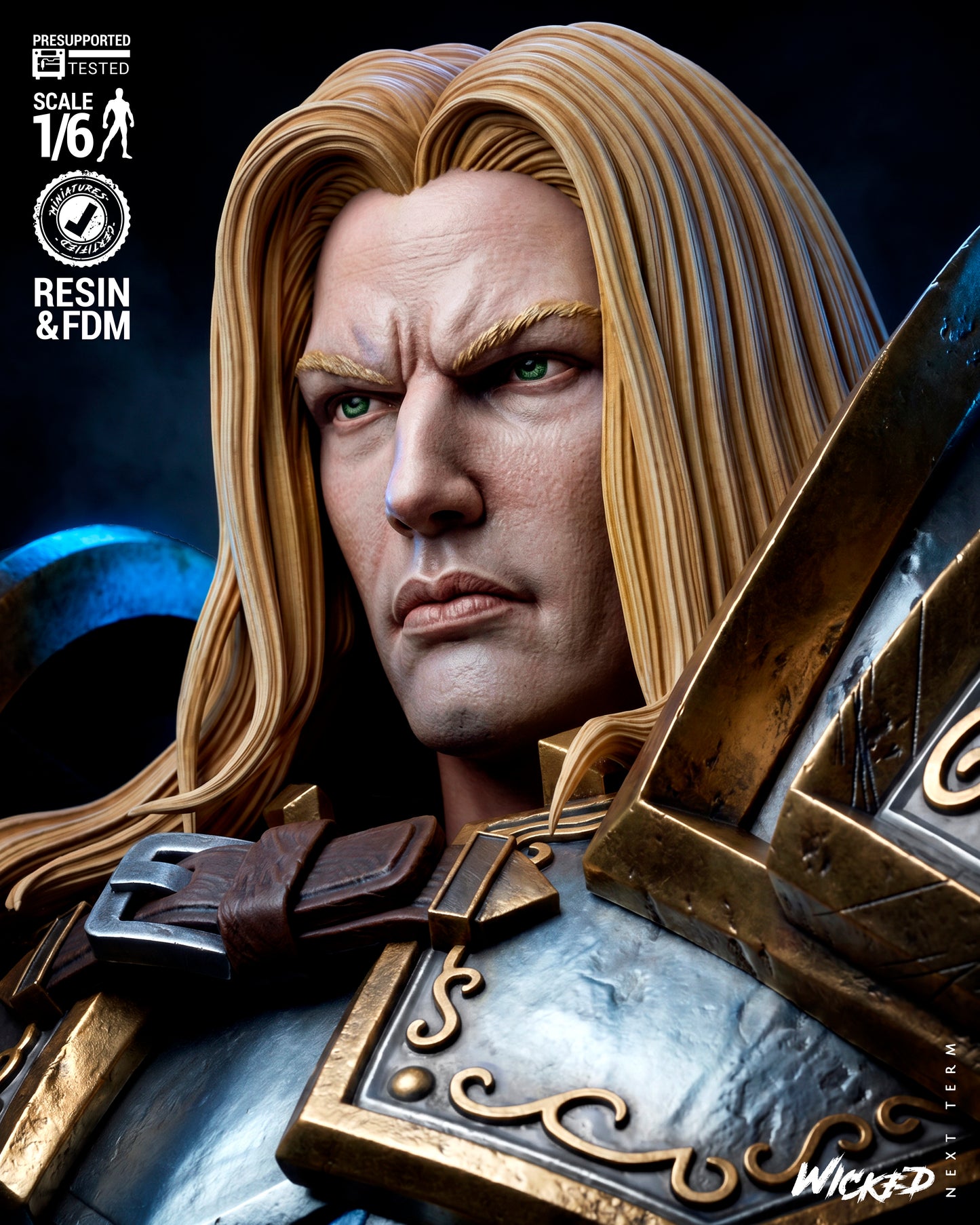 Arthas Paladin Sculpture (75mm to 500mm) - Unassembled/Unpainted/3D Print