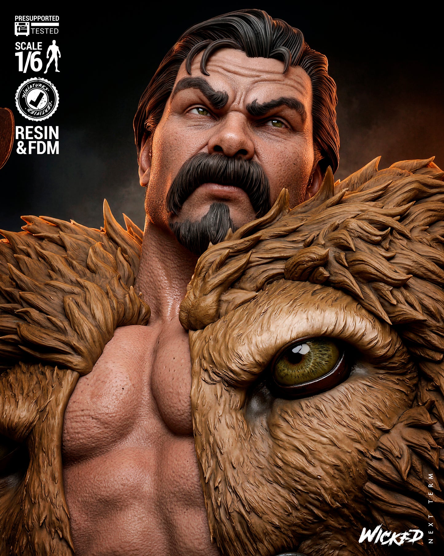 Kraven Sculpture (75mm to 500mm) - Unassembled/Unpainted/3D Print