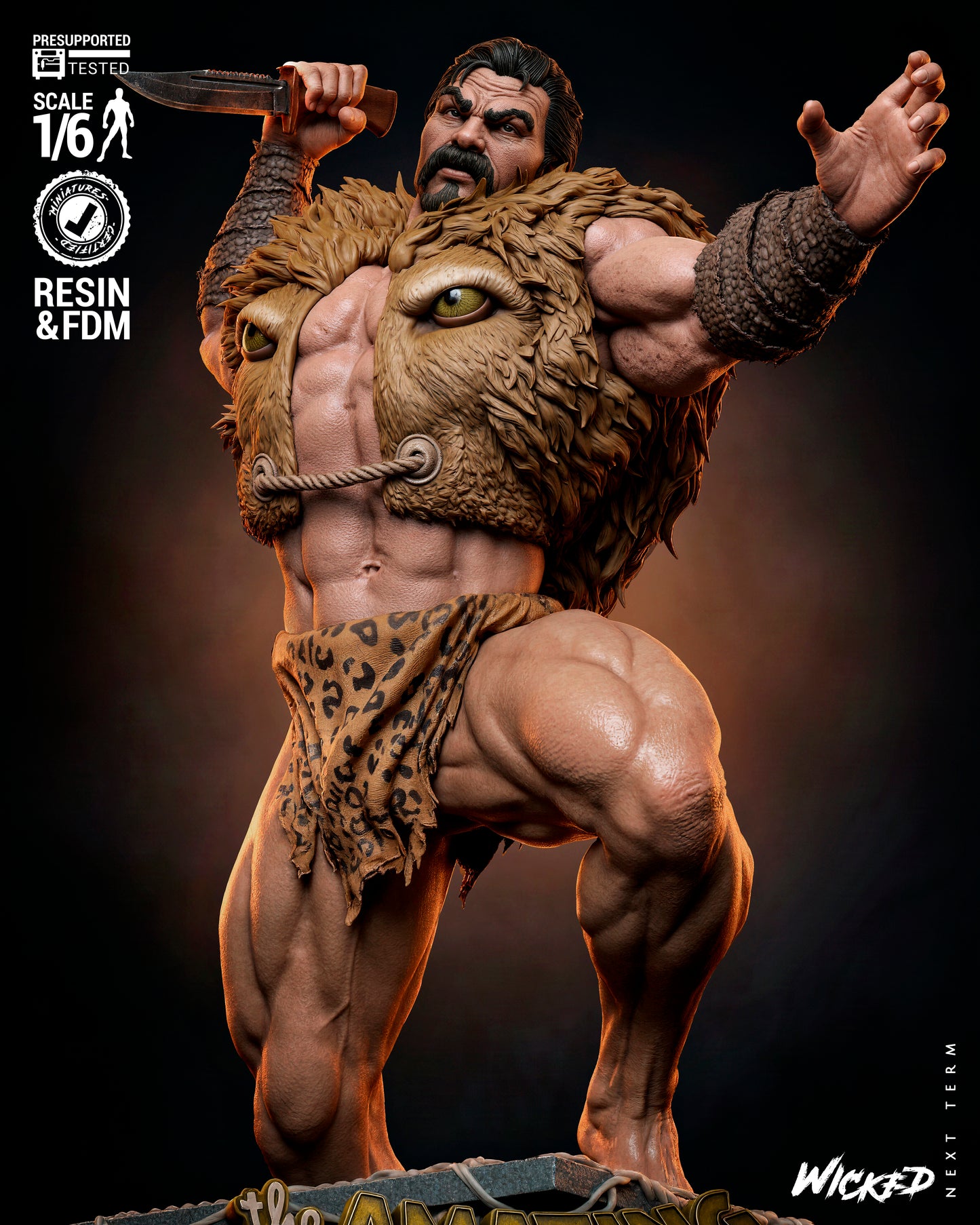 Kraven Sculpture (75mm to 500mm) - Unassembled/Unpainted/3D Print