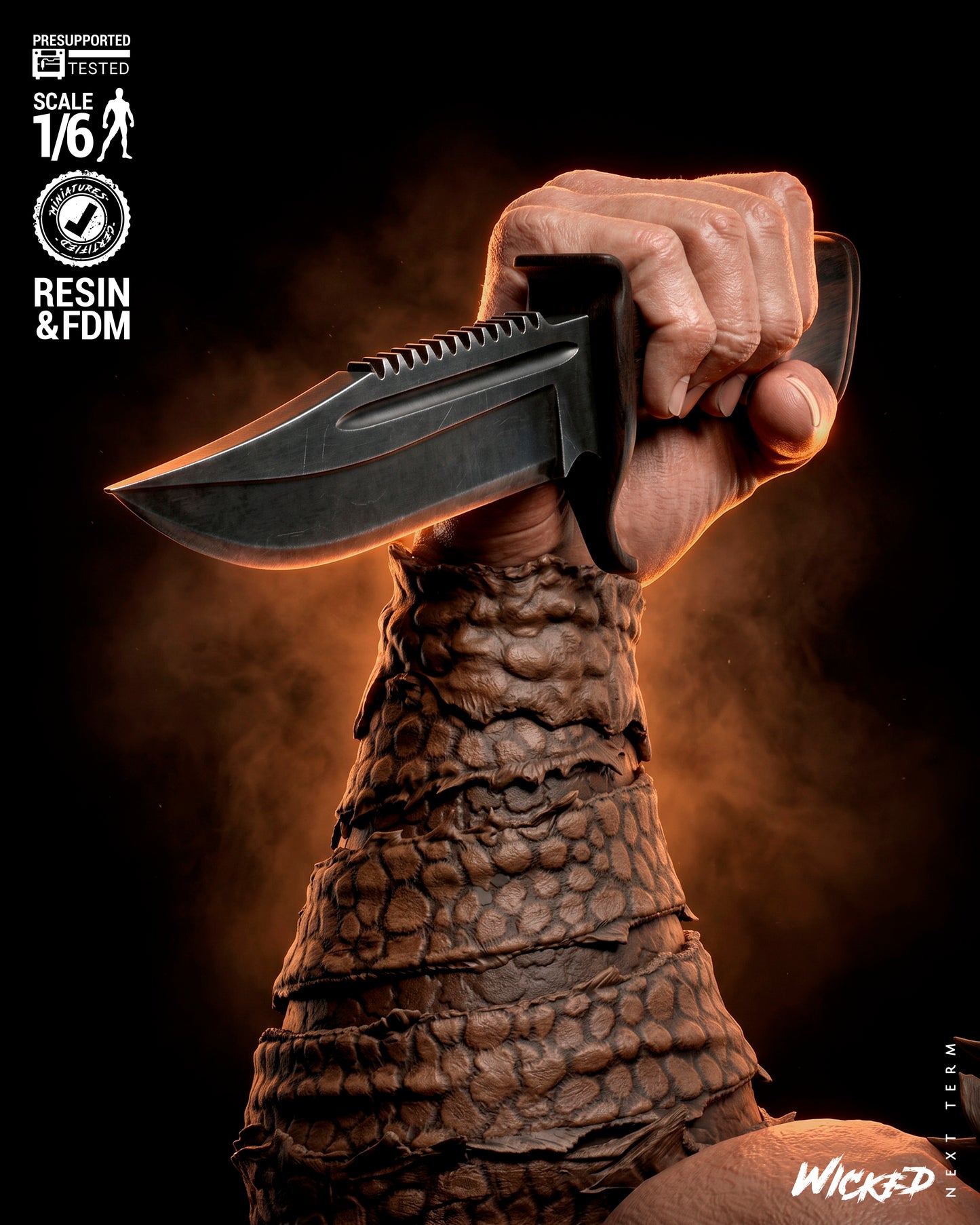 Kraven Sculpture (75mm to 500mm) - Unassembled/Unpainted/3D Print
