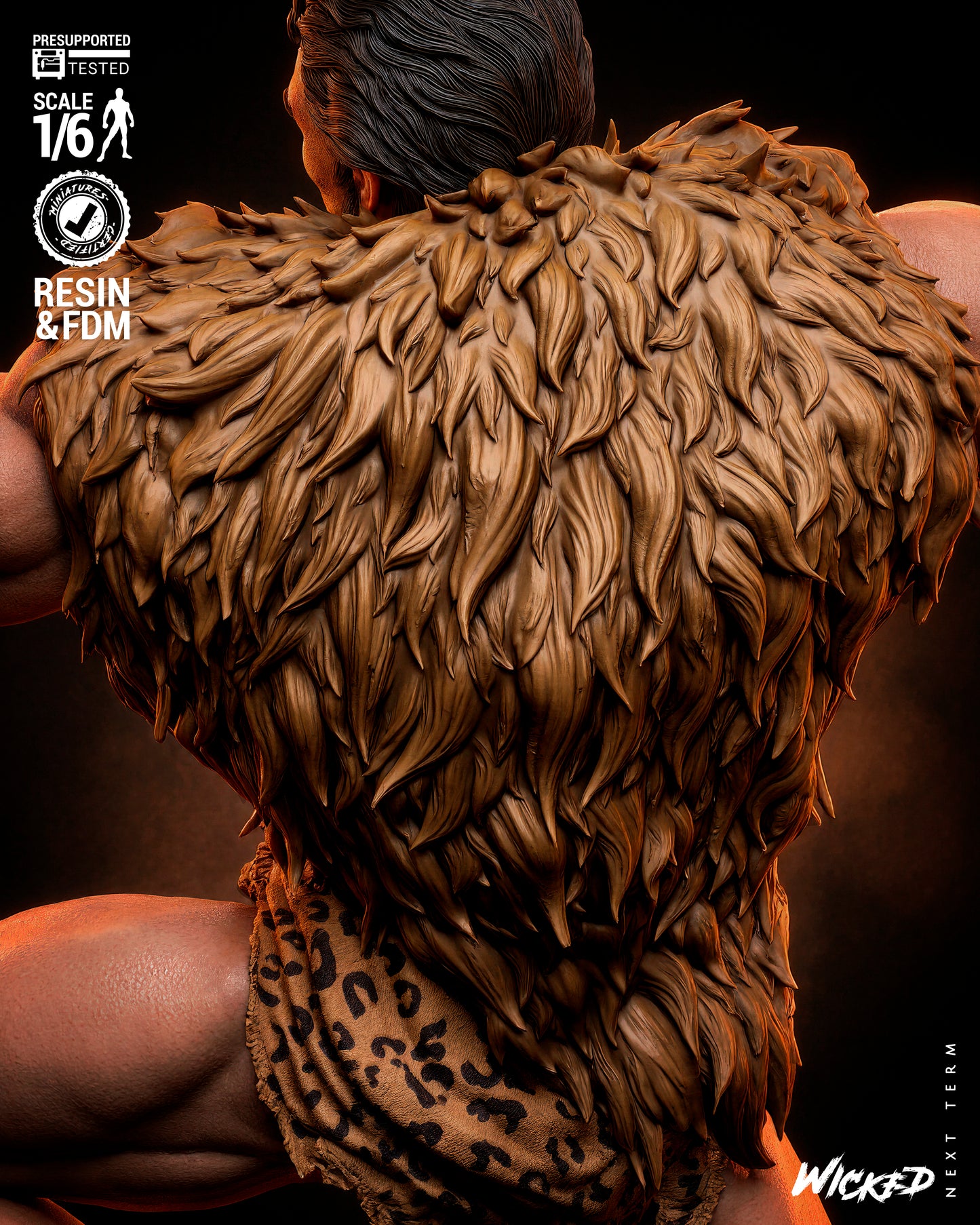 Kraven Sculpture (75mm to 500mm) - Unassembled/Unpainted/3D Print