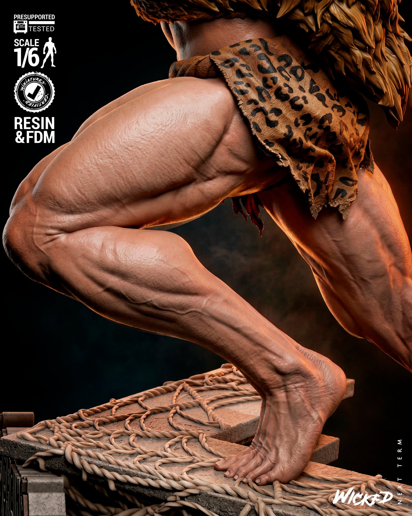 Kraven Sculpture (75mm to 500mm) - Unassembled/Unpainted/3D Print