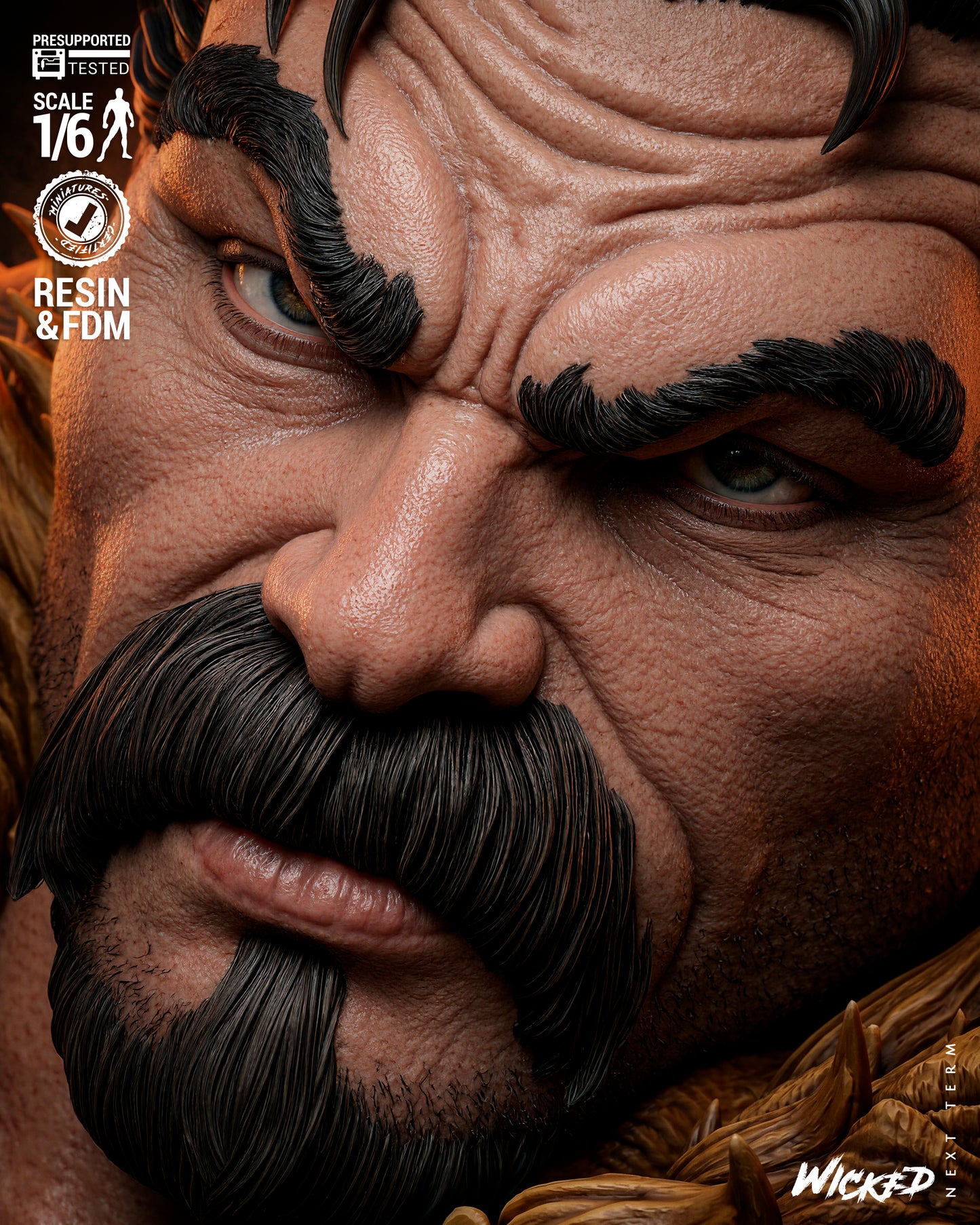Kraven Sculpture (75mm to 500mm) - Unassembled/Unpainted/3D Print