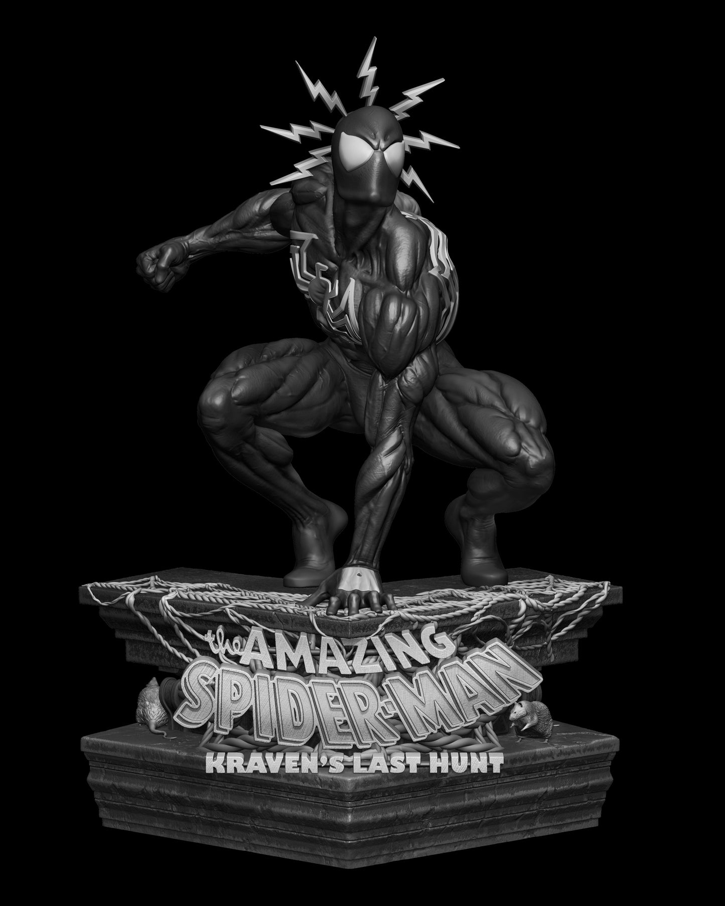 Spider-Man Sculpture (75mm to 500mm) - Unassembled/Unpainted/3D Print