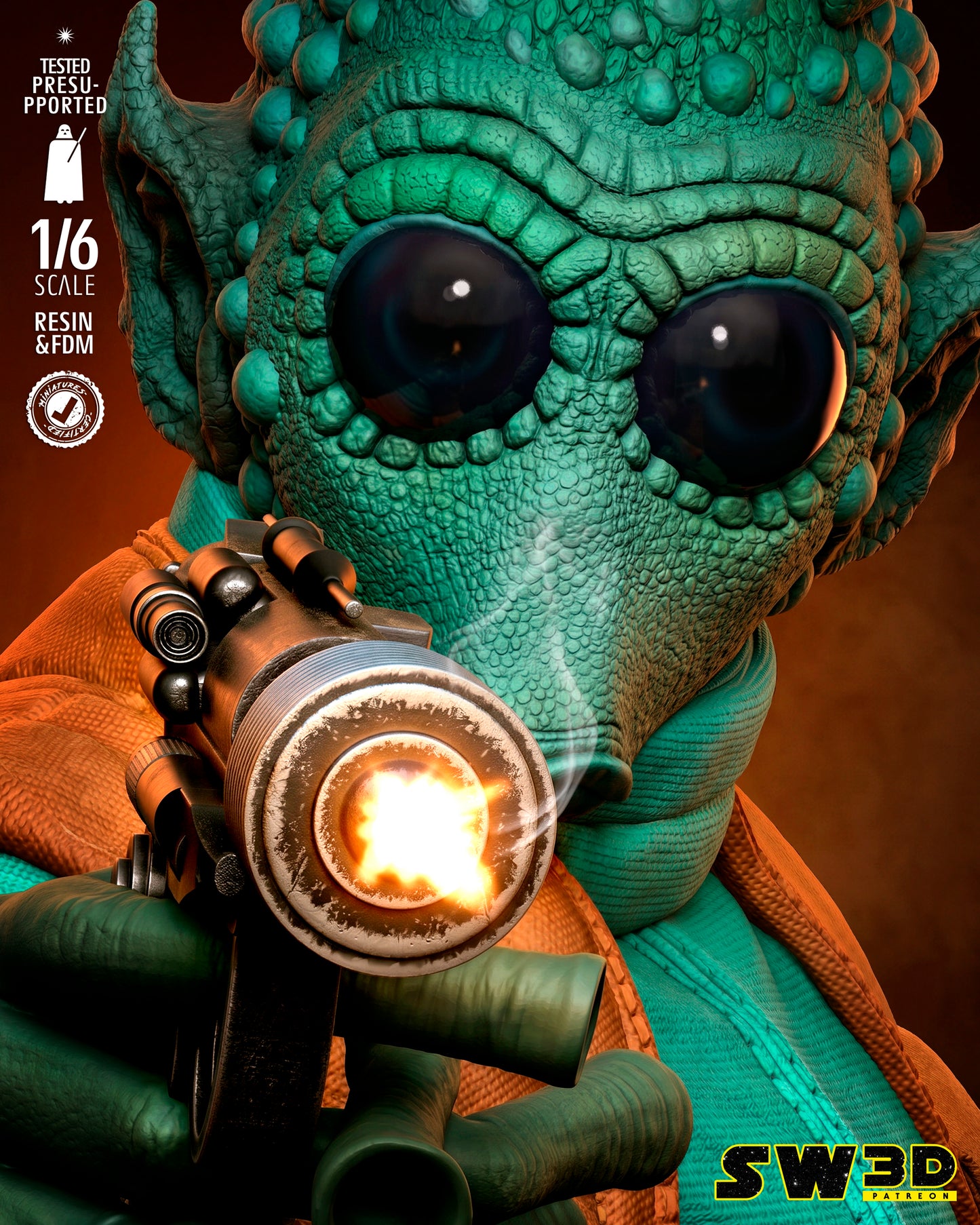 Greedo Sculpture (75mm to 500mm) - Unassembled/Unpainted/3D Print
