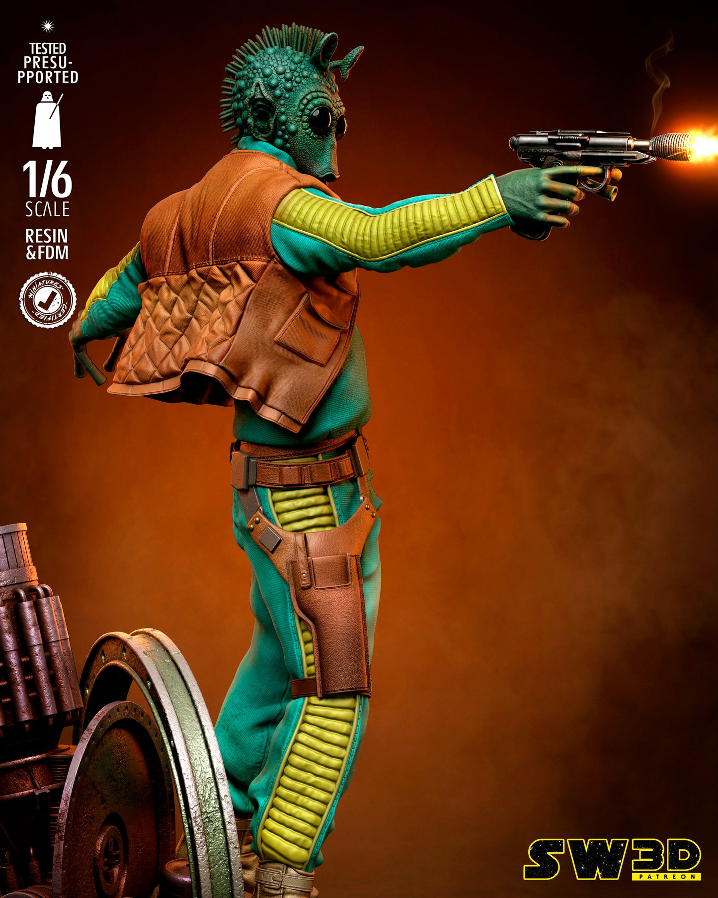 Greedo Sculpture (75mm to 500mm) - Unassembled/Unpainted/3D Print
