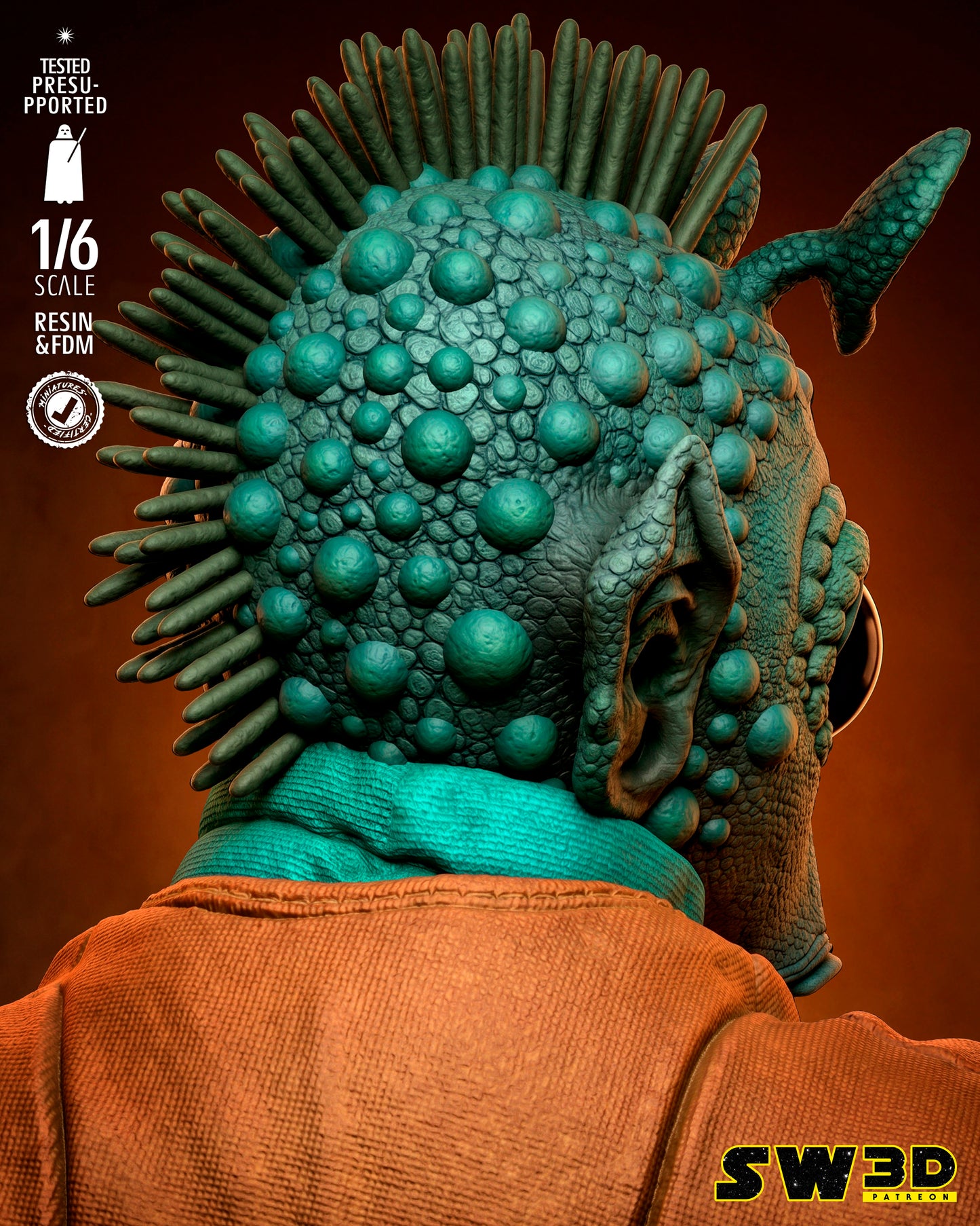 Greedo Sculpture (75mm to 500mm) - Unassembled/Unpainted/3D Print