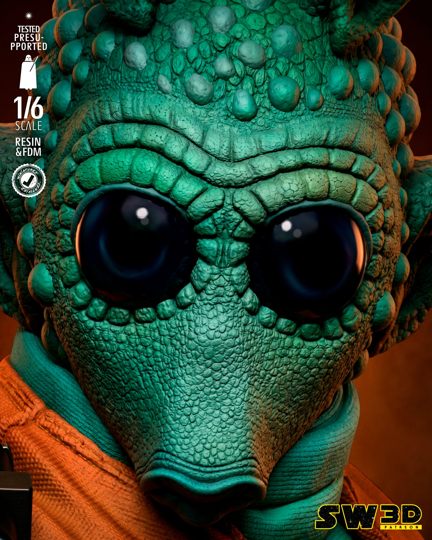 Greedo Sculpture (75mm to 500mm) - Unassembled/Unpainted/3D Print