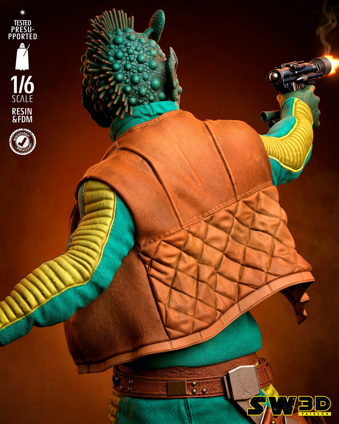 Greedo Sculpture (75mm to 500mm) - Unassembled/Unpainted/3D Print