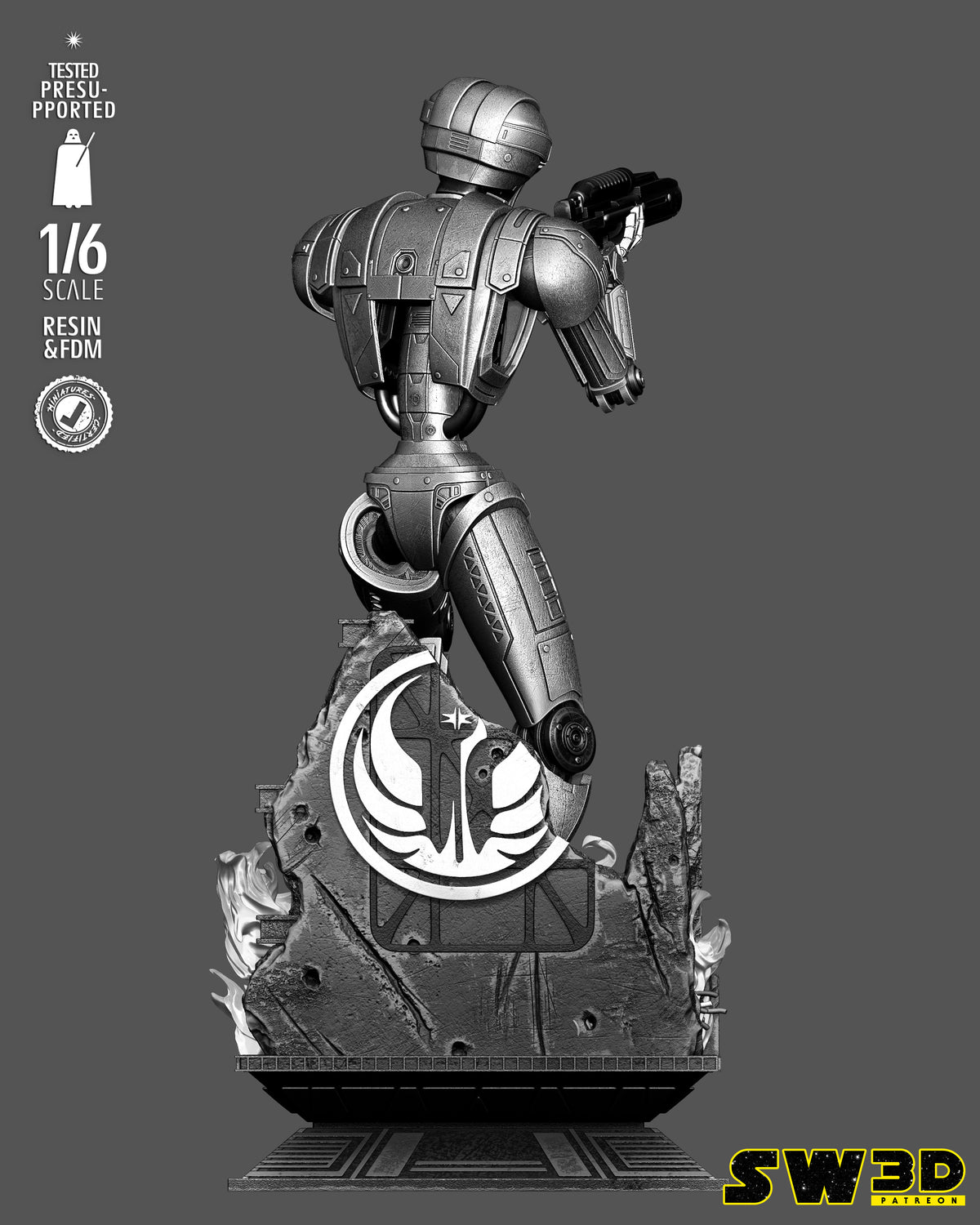 HK-47 Sculpture (75mm to 500mm) - Unassembled/Unpainted/3D Print