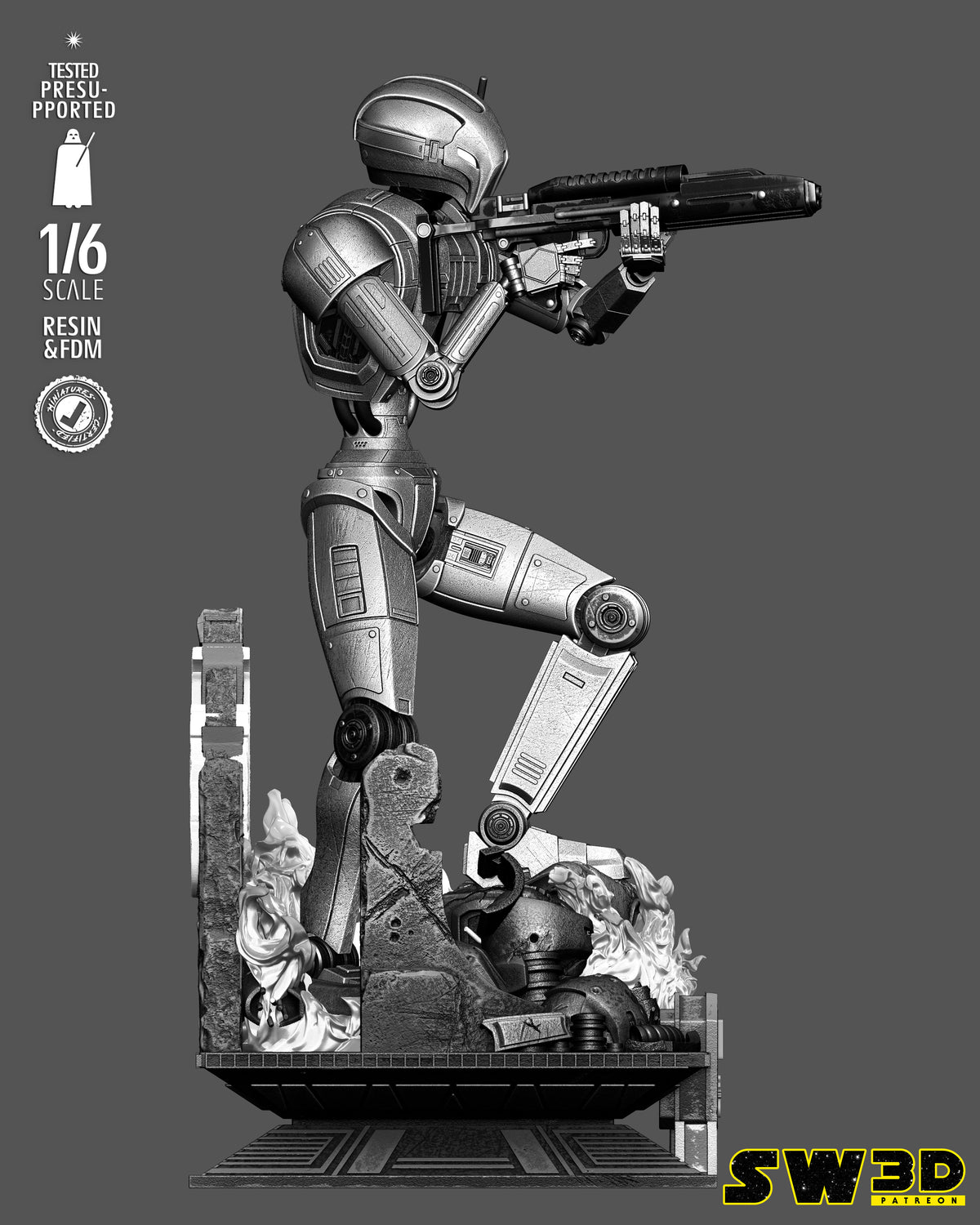 HK-47 Sculpture (75mm to 500mm) - Unassembled/Unpainted/3D Print