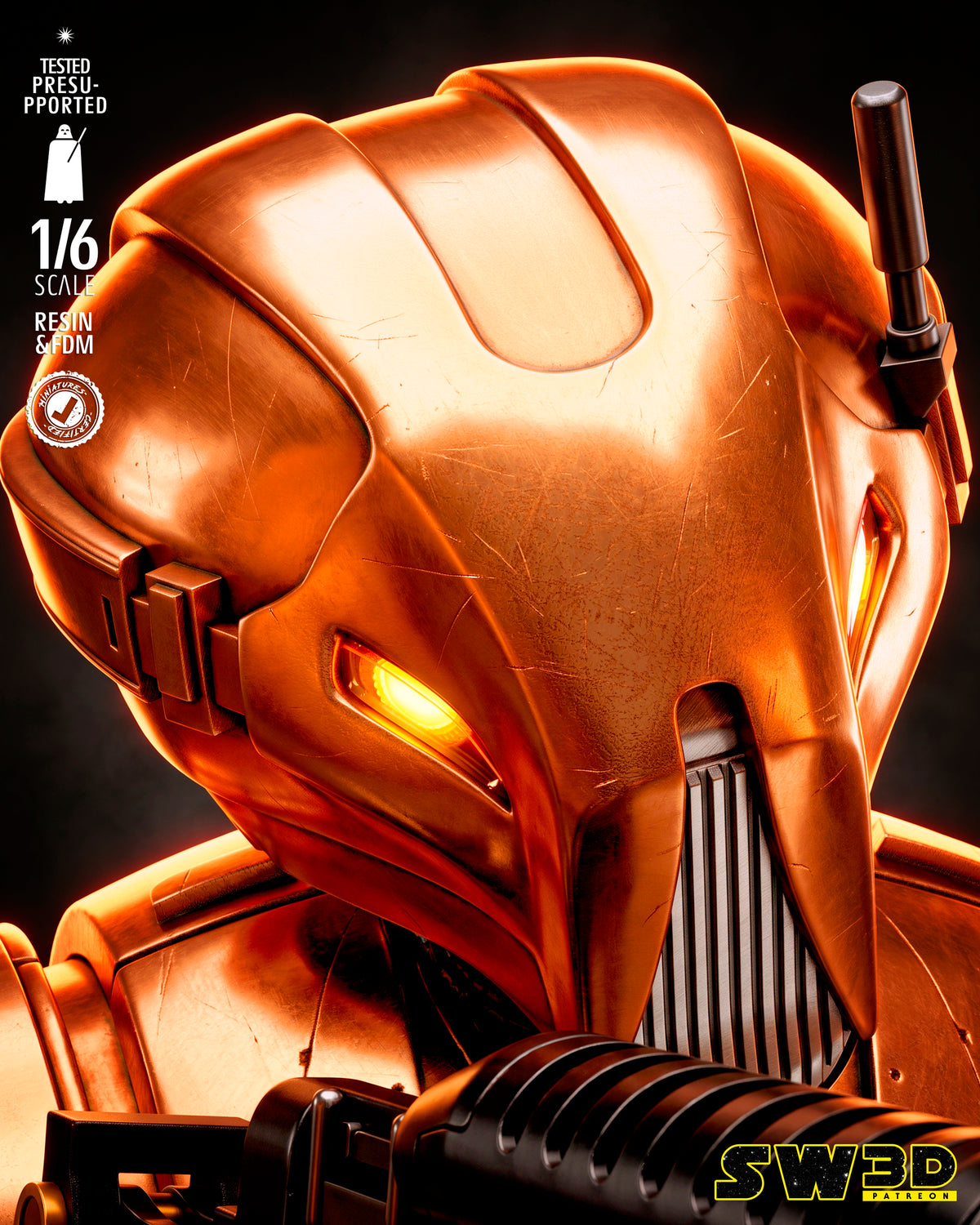 HK-47 Sculpture (75mm to 500mm) - Unassembled/Unpainted/3D Print
