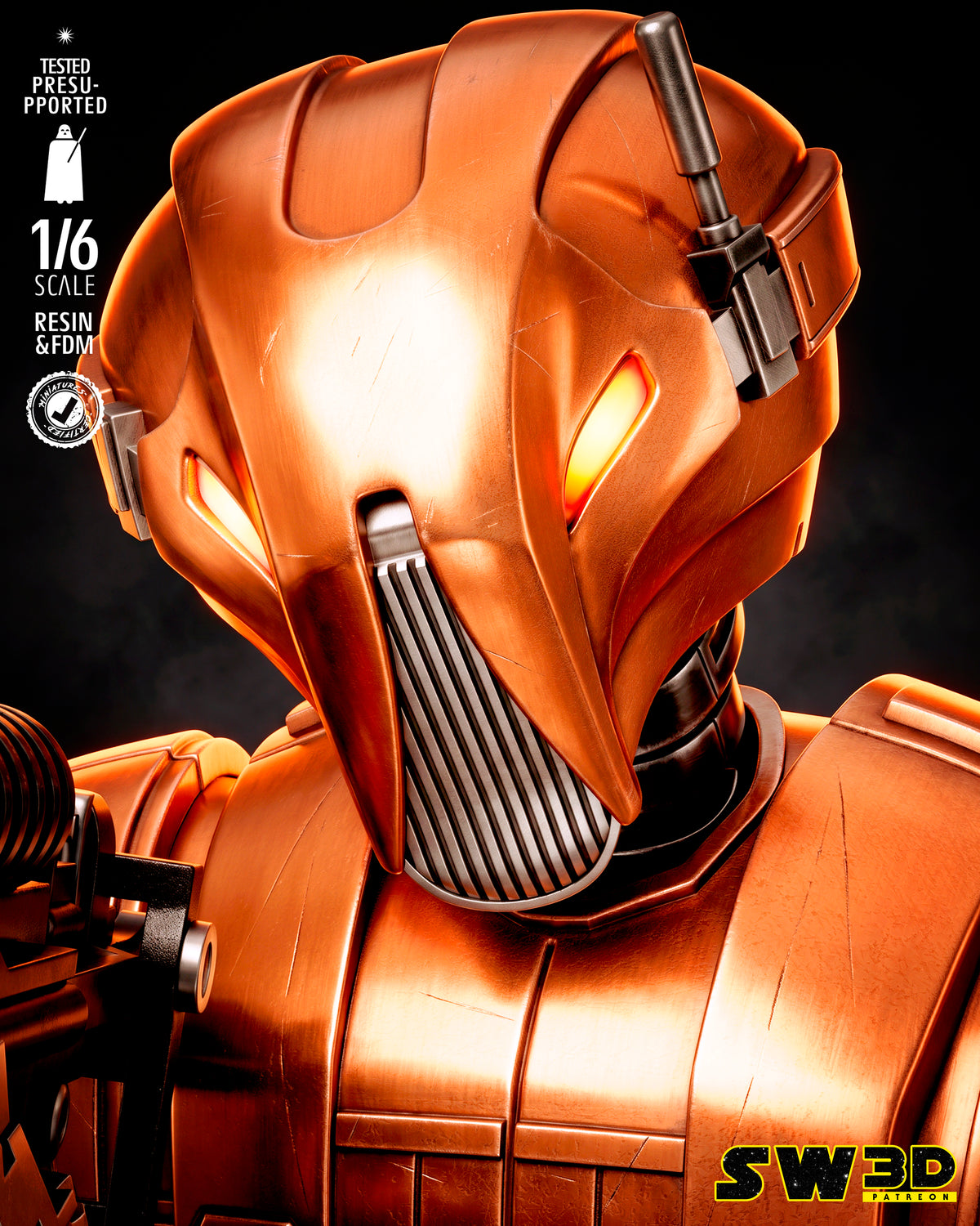HK-47 Sculpture (75mm to 500mm) - Unassembled/Unpainted/3D Print
