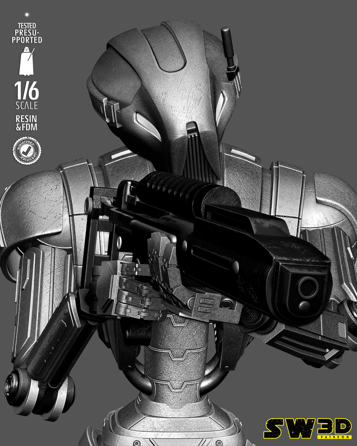 HK-47 Sculpture (75mm to 500mm) - Unassembled/Unpainted/3D Print