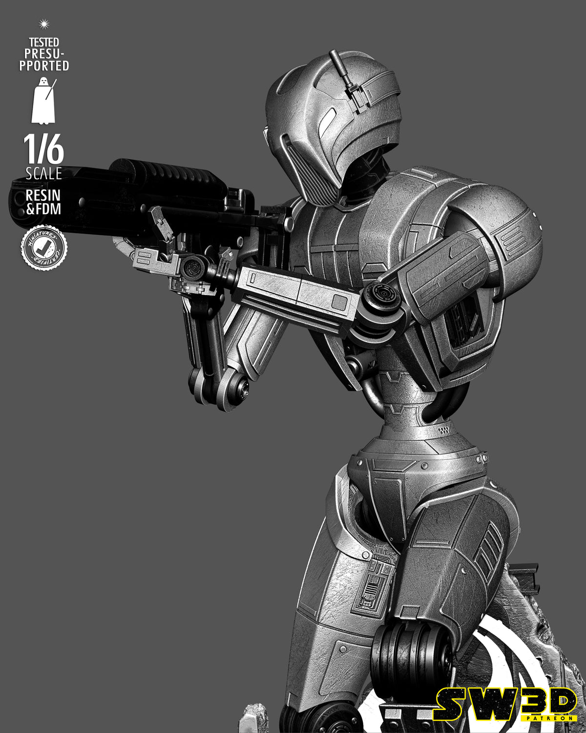 HK-47 Sculpture (75mm to 500mm) - Unassembled/Unpainted/3D Print