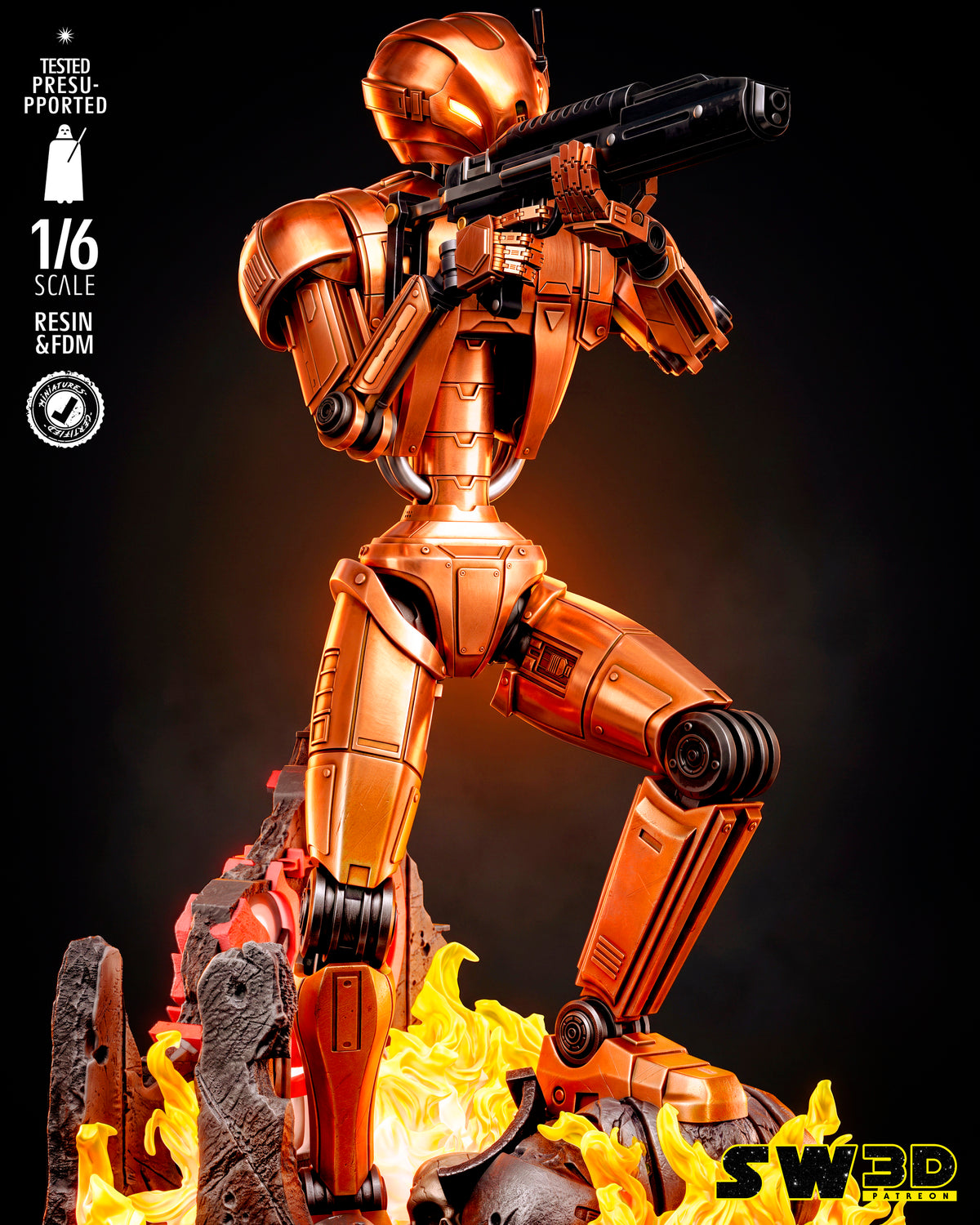 HK-47 Sculpture (75mm to 500mm) - Unassembled/Unpainted/3D Print