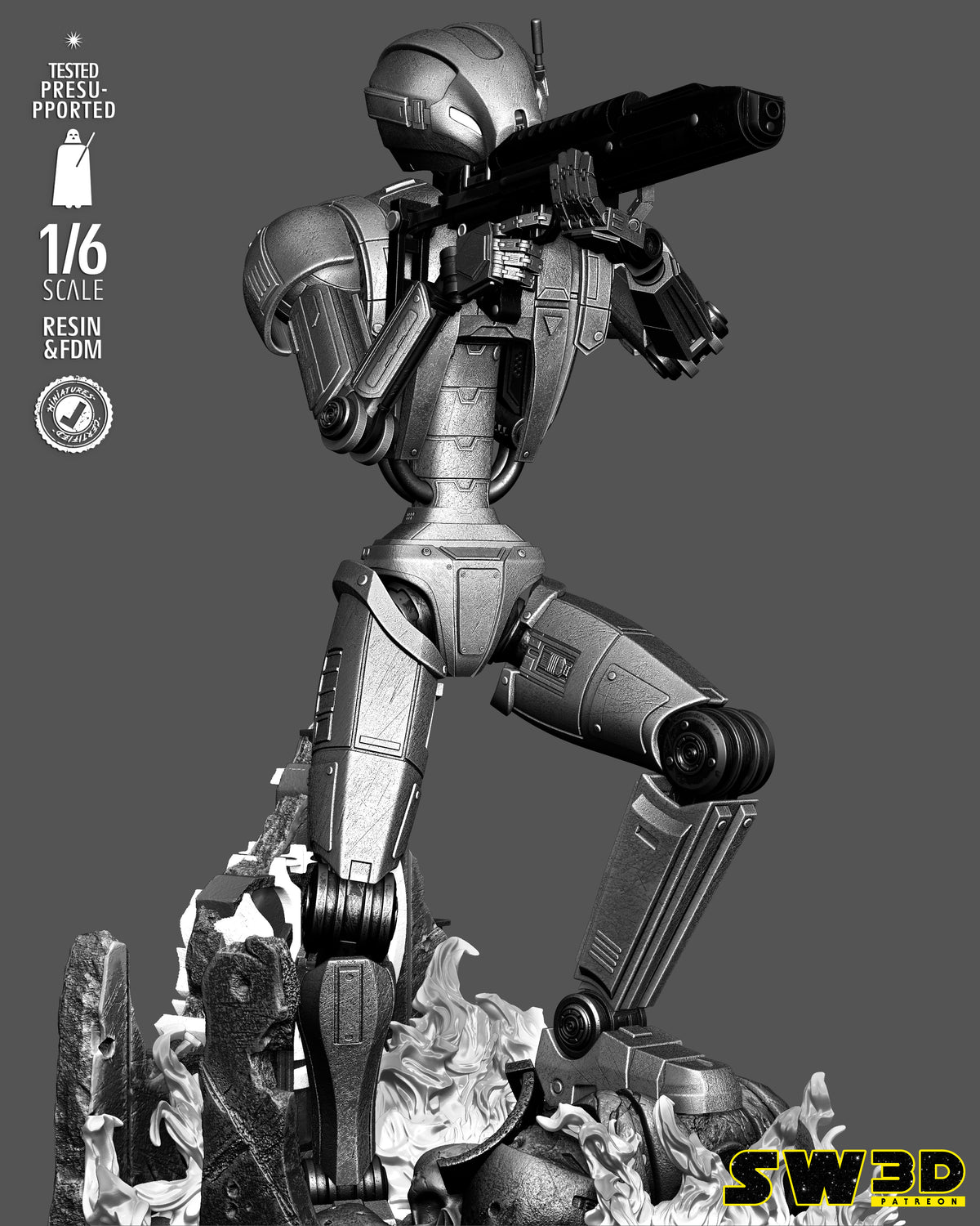 HK-47 Sculpture (75mm to 500mm) - Unassembled/Unpainted/3D Print