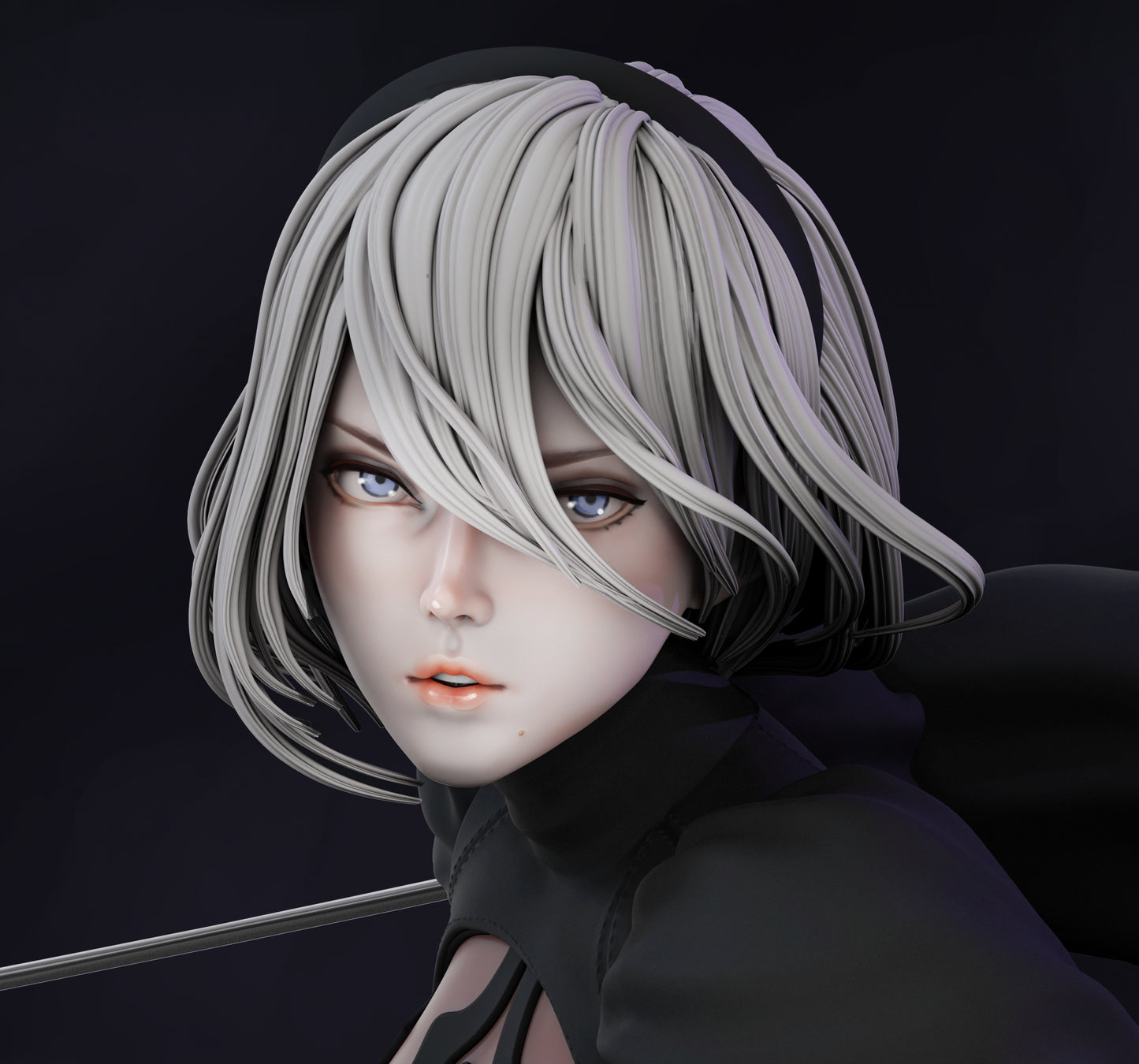 2B Nier automata Sculpture (75mm to 500mm) - Unassembled/Unpainted/3D Print