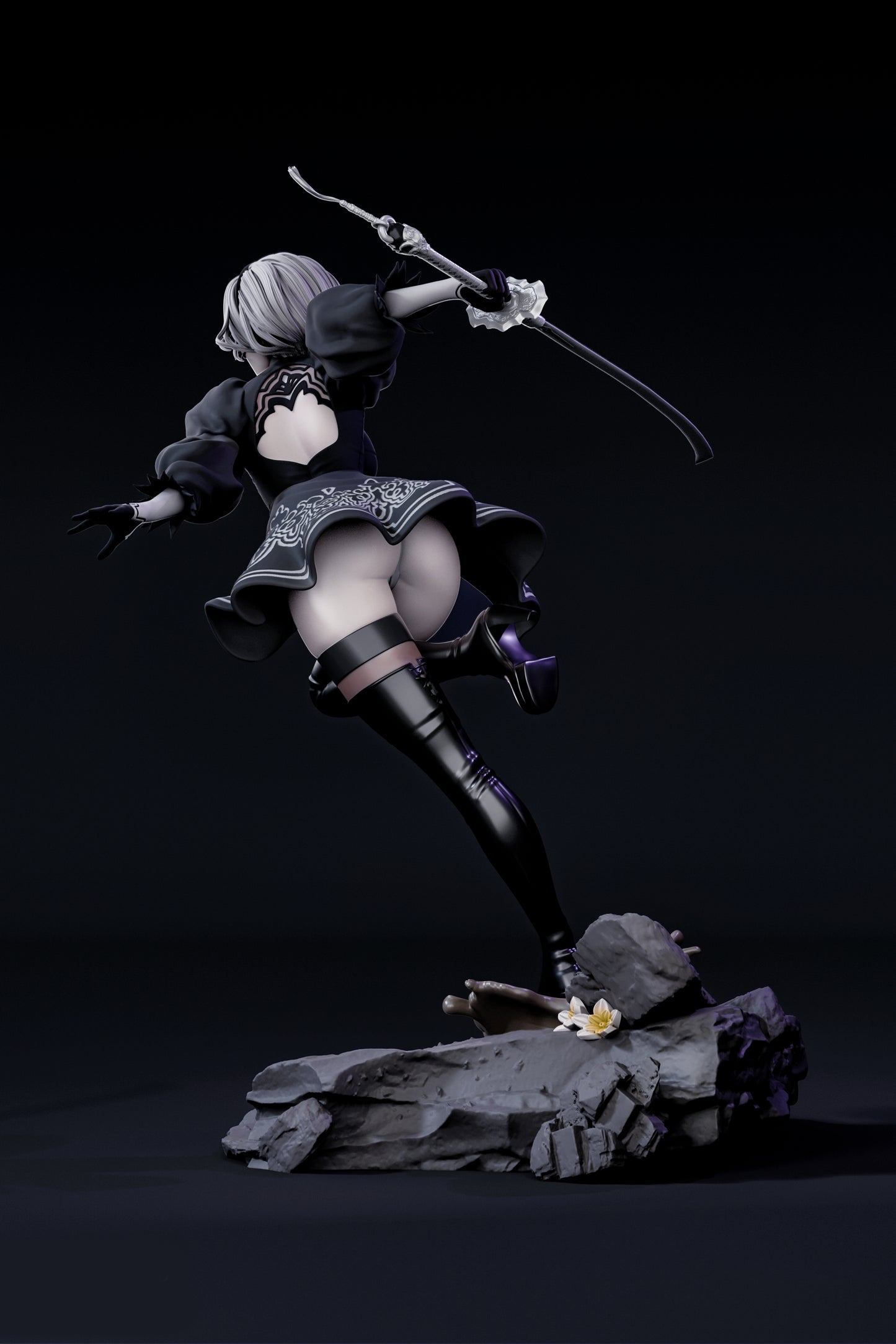 2B Nier automata Sculpture (75mm to 500mm) - Unassembled/Unpainted/3D Print